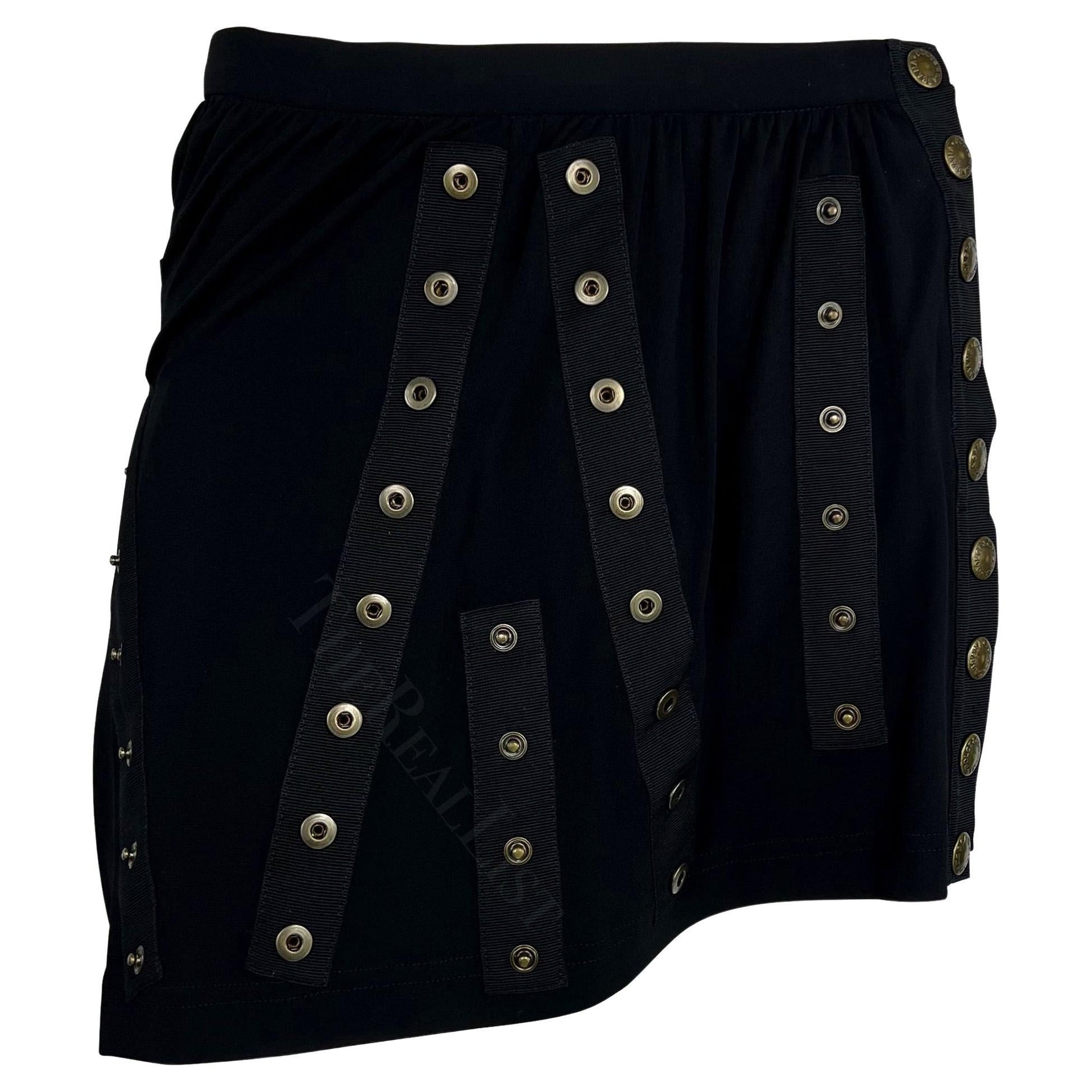 S/S 2003 Dolce & Gabbana ‘Sex and Love Black Snap Wrap Stretch Jersey Mini Skirt - RealList