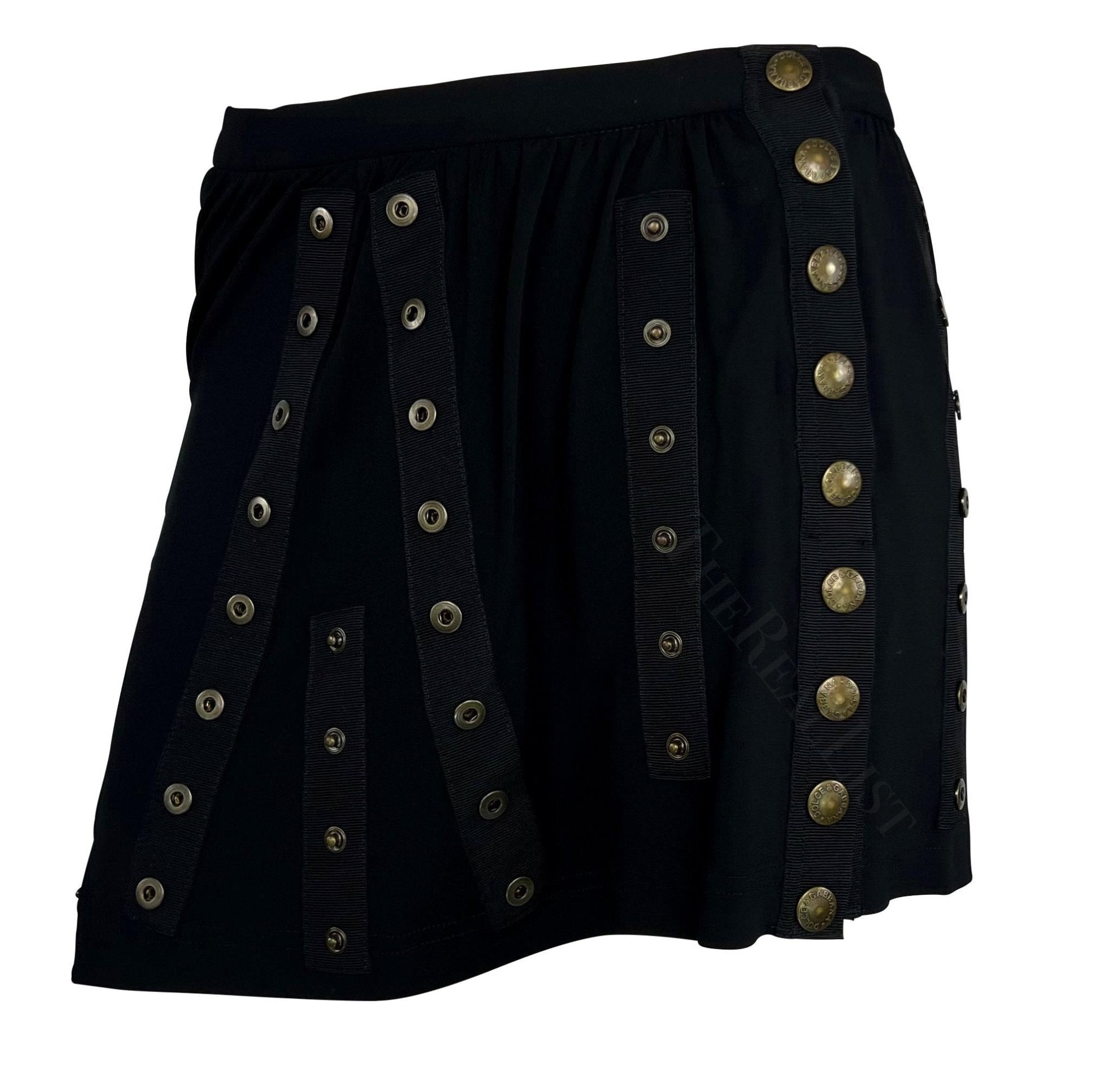 S/S 2003 Dolce & Gabbana ‘Sex and Love Black Snap Wrap Stretch Jersey Mini Skirt - RealList