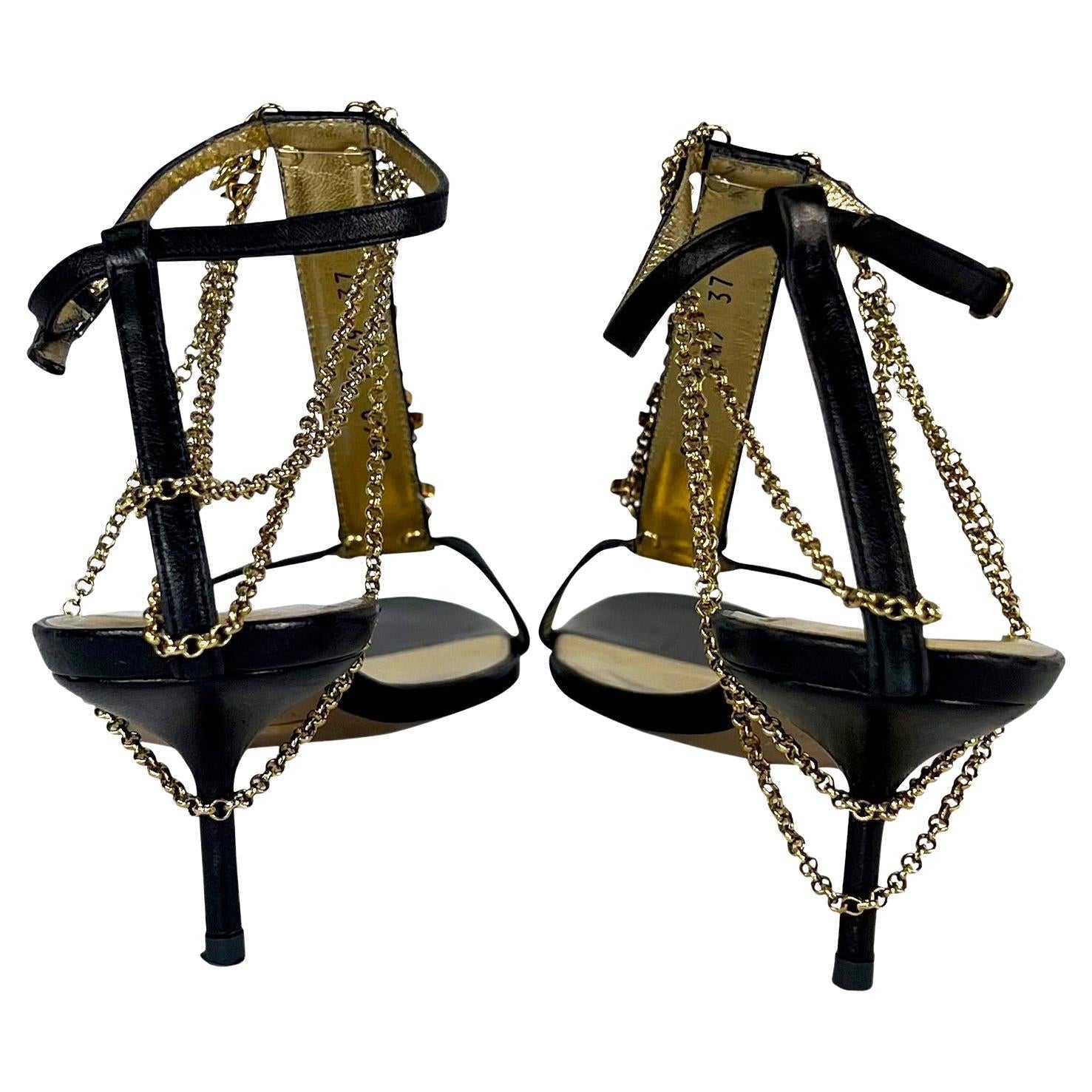 S/S 2003 Dolce & Gabbana 'Sex & Love' Black Leather SEX Kitten Heels Size 37 - RealList