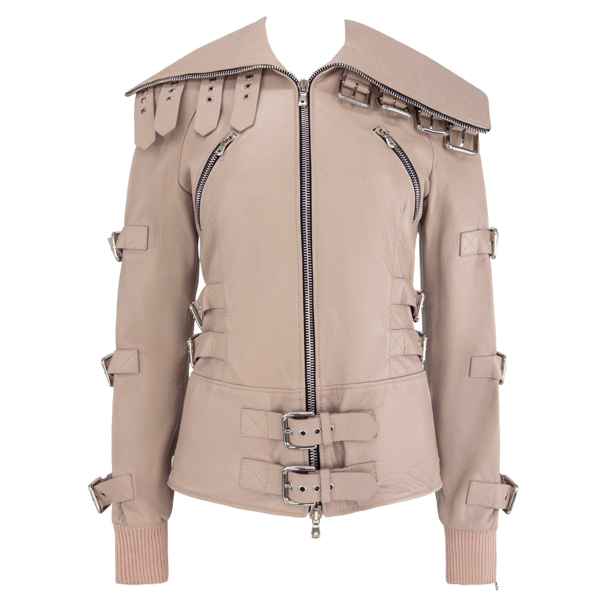 S/S 2003 Dolce & Gabbana 'Sex & Love' Bondage Buckle Lambskin Leather Jacket - RealList