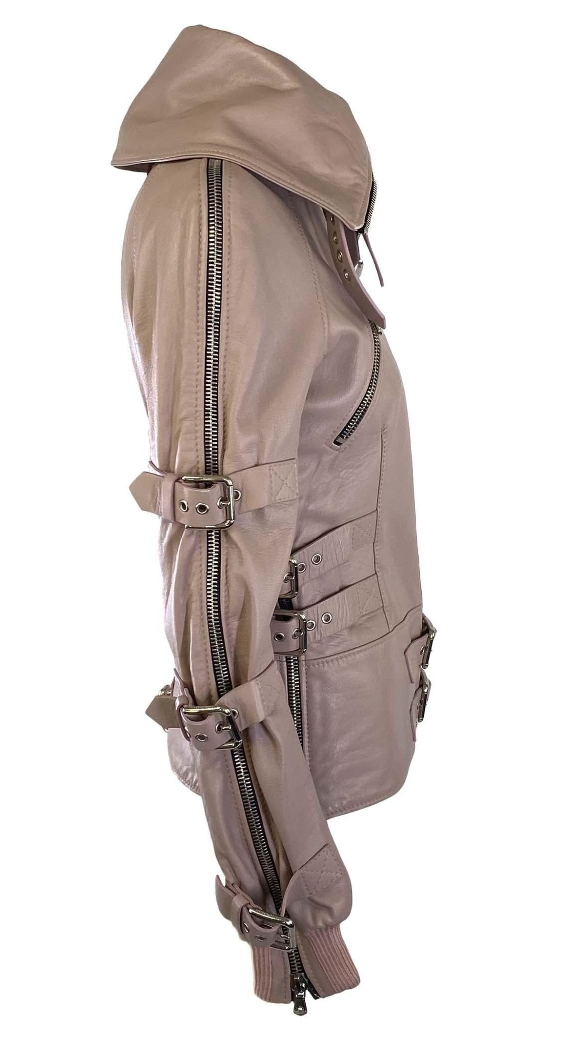 S/S 2003 Dolce & Gabbana 'Sex & Love' Bondage Buckle Lambskin Leather Zip Jacket - RealList