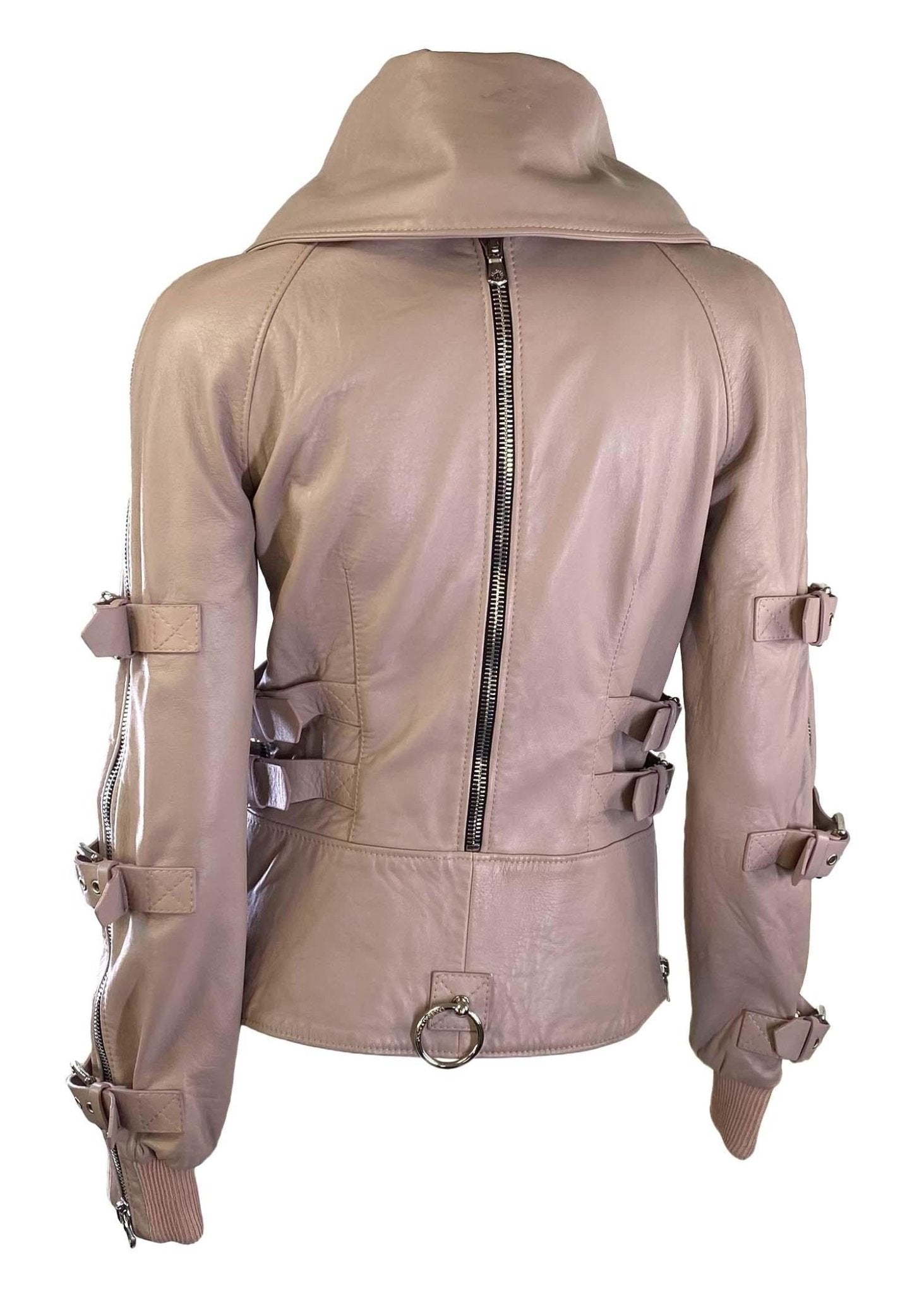 S/S 2003 Dolce & Gabbana 'Sex & Love' Bondage Buckle Lambskin Leather Zip Jacket - RealList