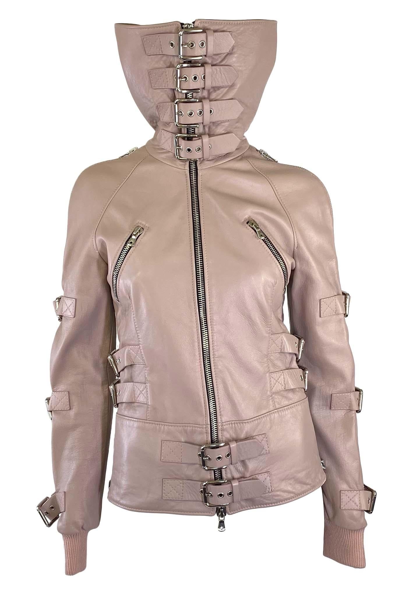 S/S 2003 Dolce & Gabbana 'Sex & Love' Bondage Buckle Lambskin Leather Zip Jacket - RealList