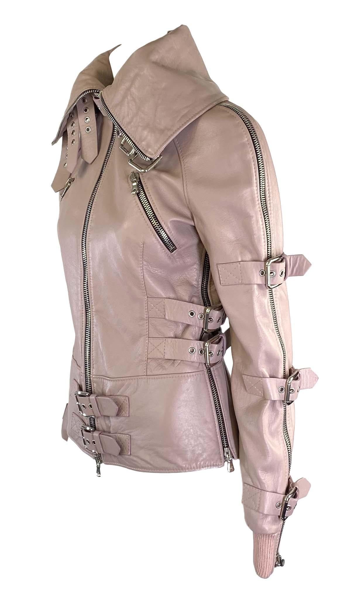 S/S 2003 Dolce & Gabbana 'Sex & Love' Bondage Buckle Lambskin Leather Zip Jacket - RealList
