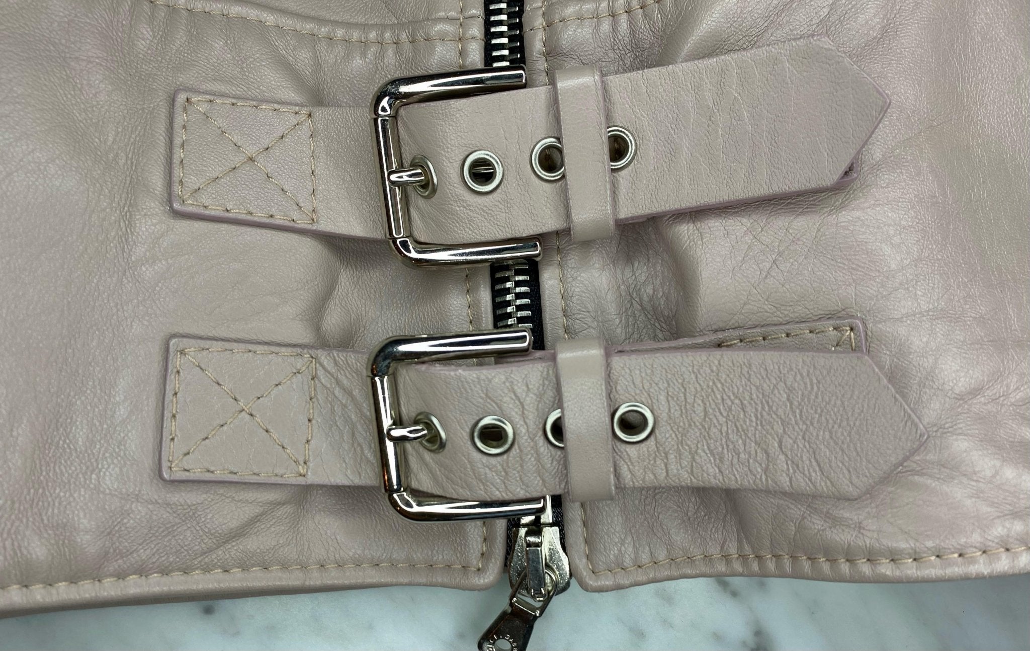 S/S 2003 Dolce & Gabbana 'Sex & Love' Bondage Buckle Lambskin Leather Zip Jacket - RealList