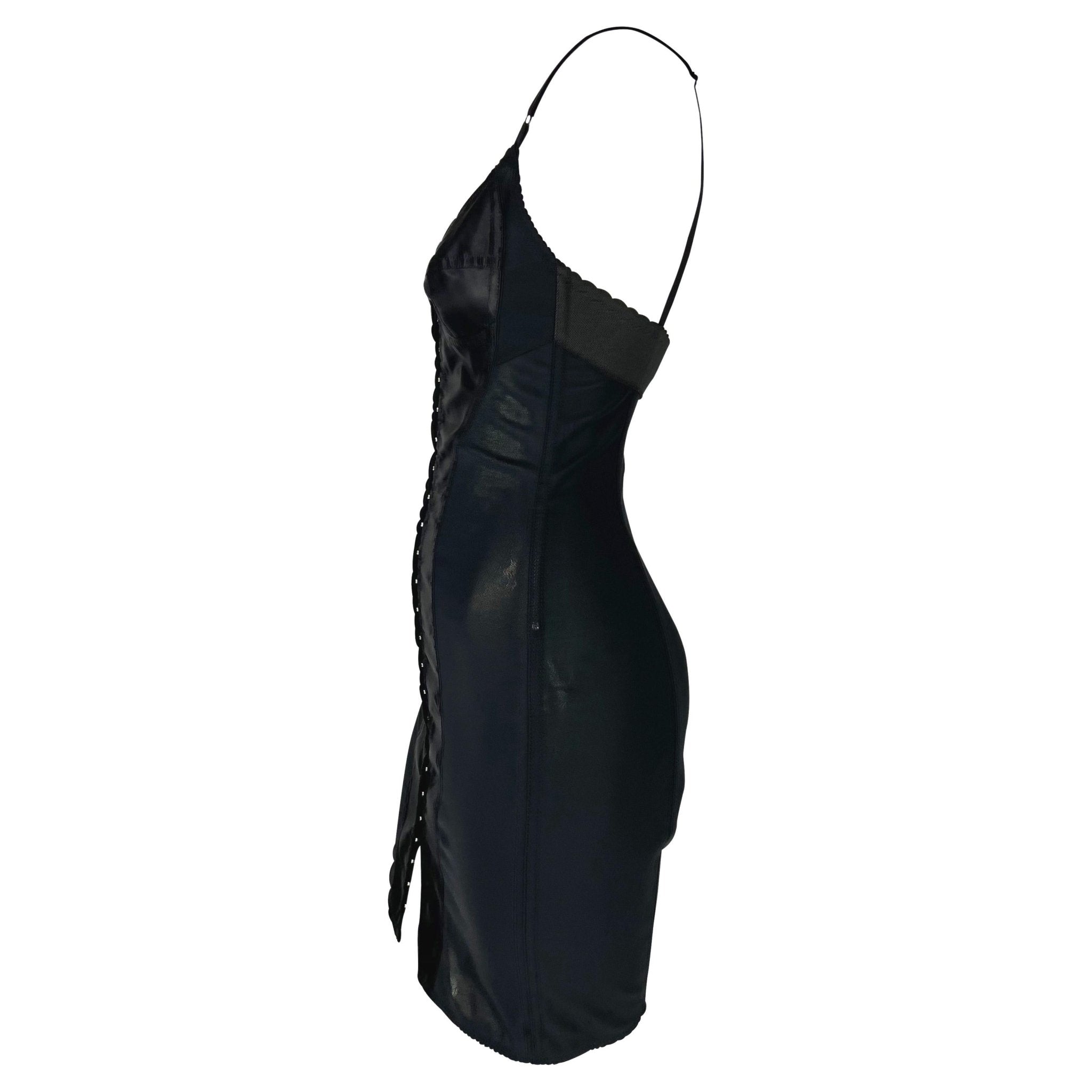 S/S 2003 Dolce & Gabbana 'Sex & Love' Sheer Bustier Satin Panel Corset Dress - RealList