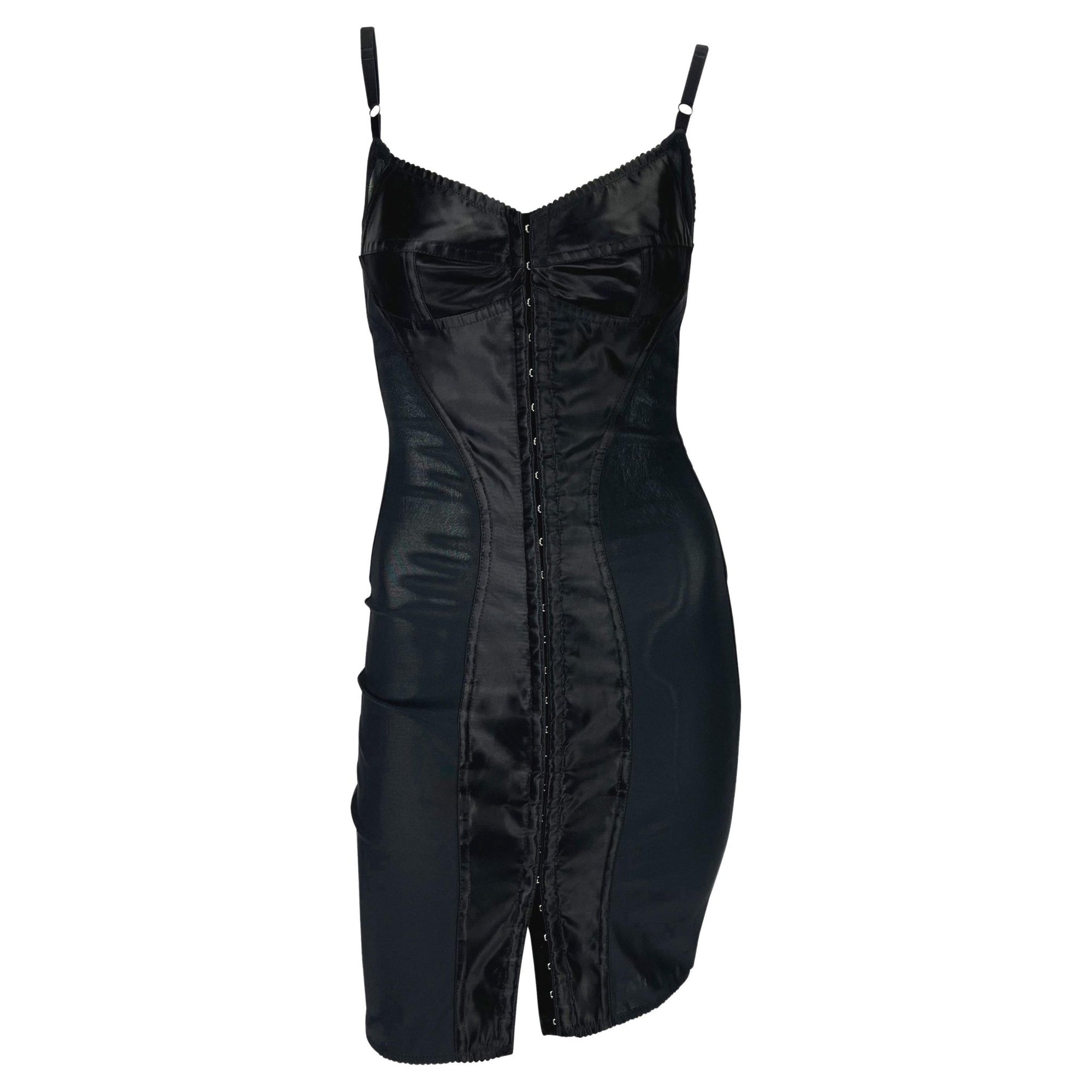 S/S 2003 Dolce & Gabbana 'Sex & Love' Sheer Bustier Satin Panel Corset Dress - RealList