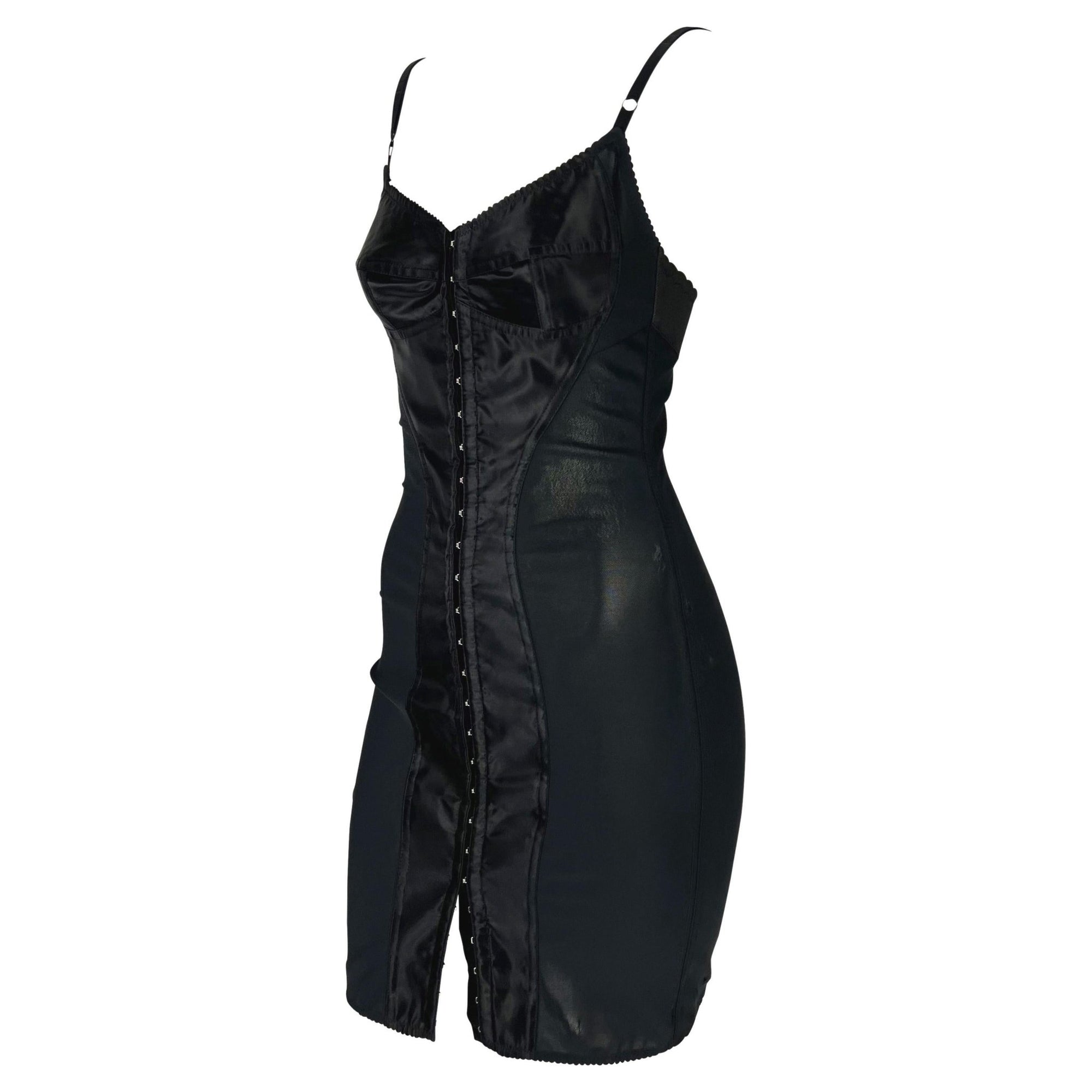 S/S 2003 Dolce & Gabbana 'Sex & Love' Sheer Bustier Satin Panel Corset Dress - RealList