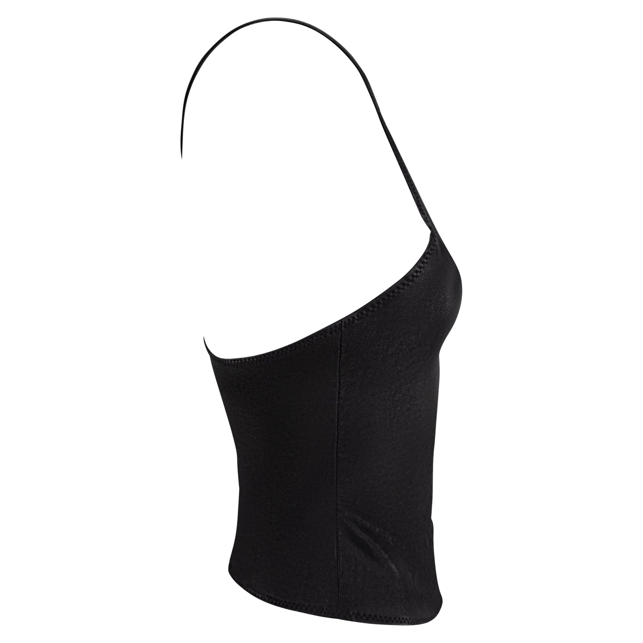 S/S 2003 Dsquared2 Black Leather Racerback Tank Top - RealList