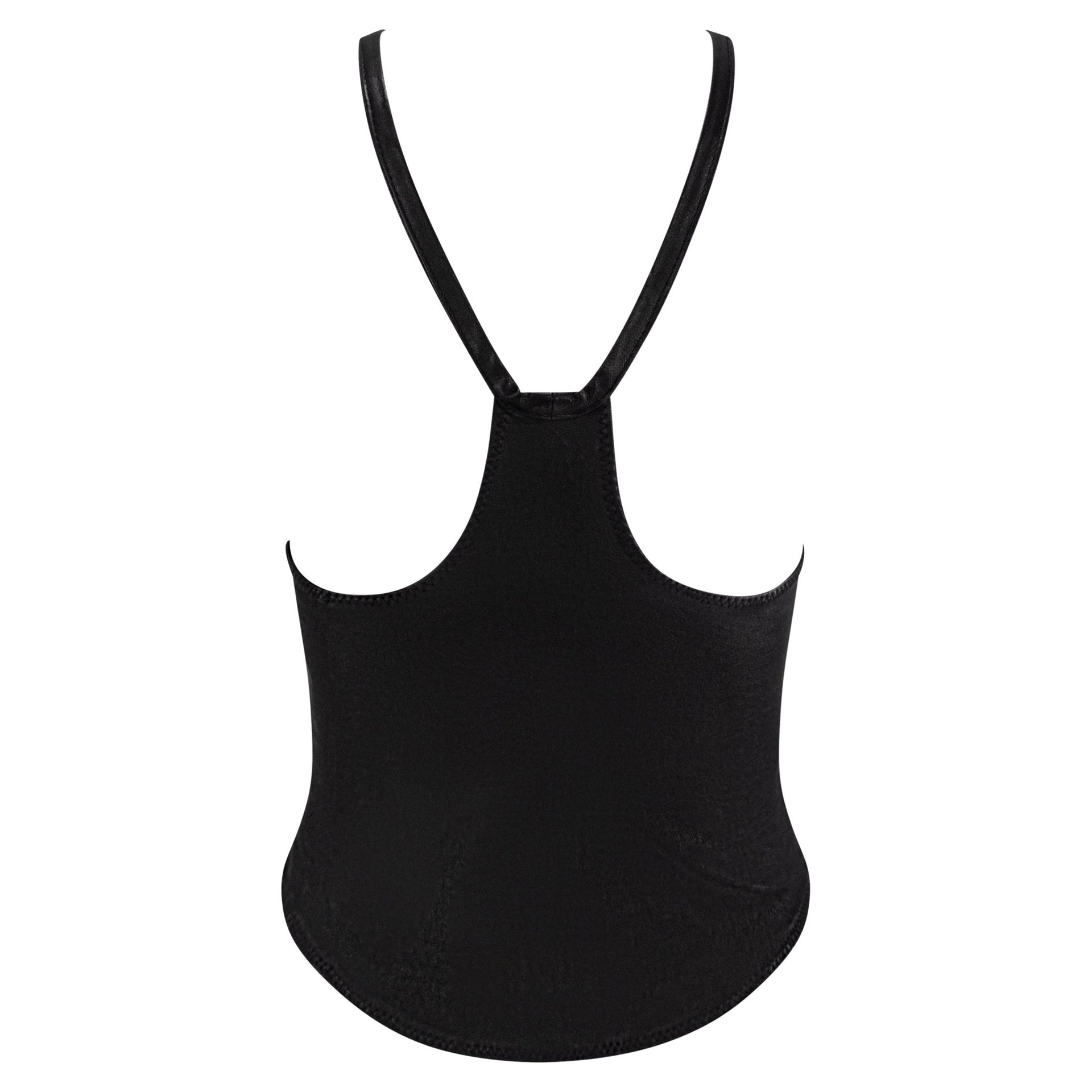 S/S 2003 Dsquared2 Black Leather Racerback Tank Top - RealList