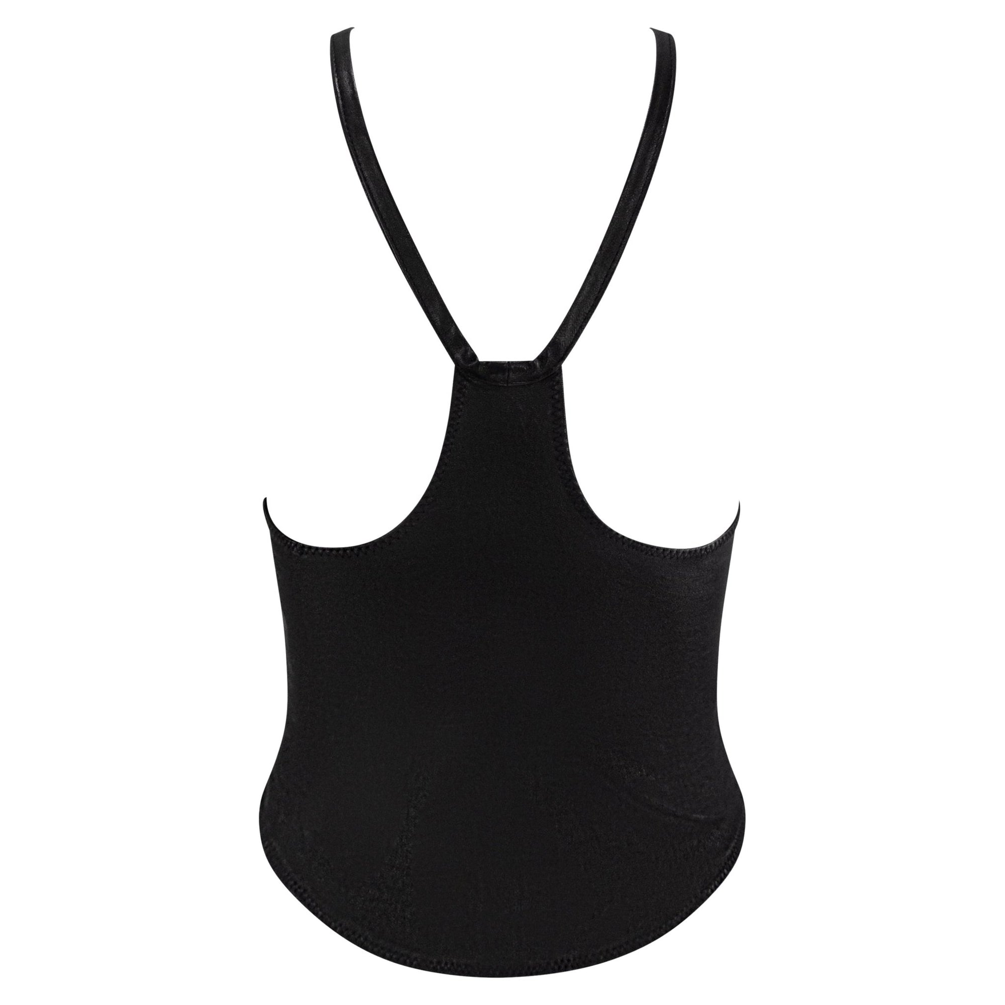 S/S 2003 Dsquared2 Black Leather Racerback Tank Top - RealList