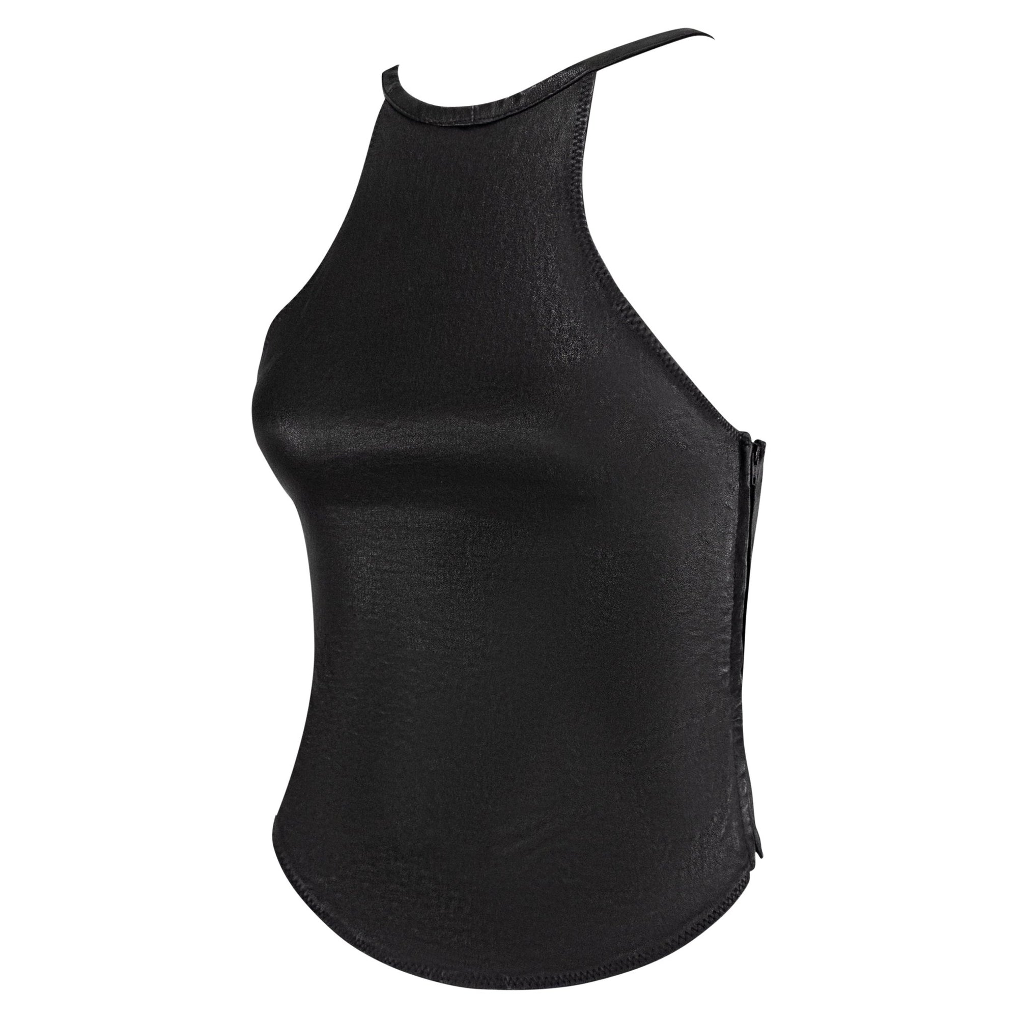 S/S 2003 Dsquared2 Black Leather Racerback Tank Top - RealList