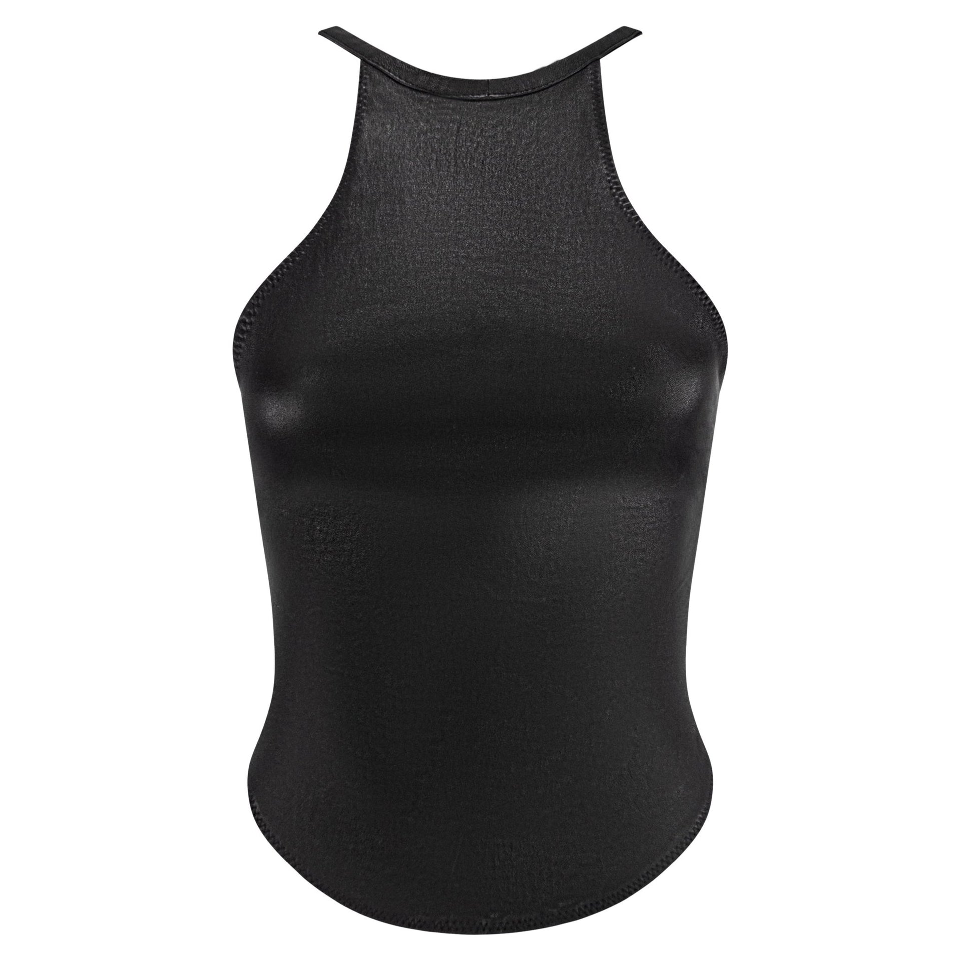 S/S 2003 Dsquared2 Black Leather Racerback Tank Top - RealList
