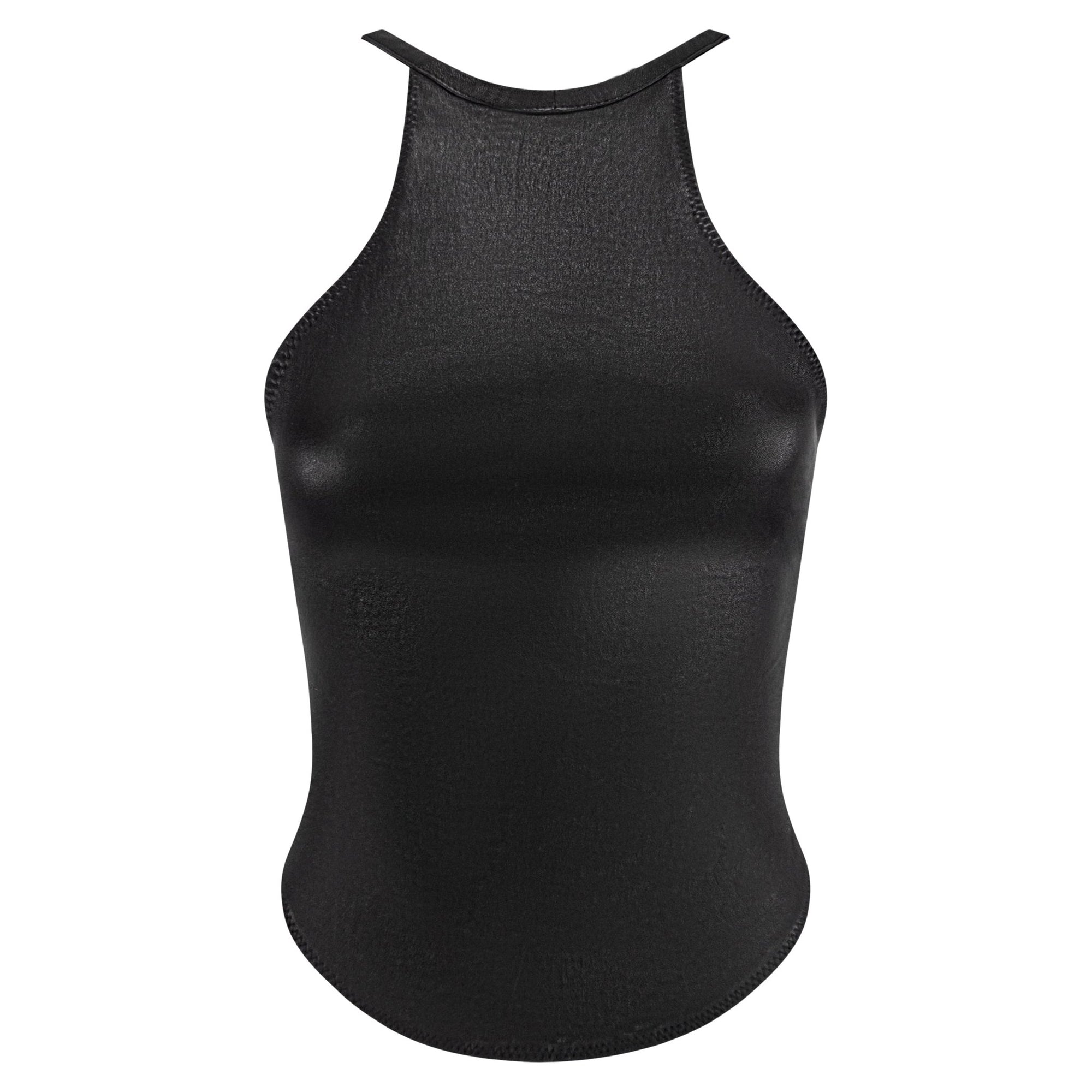 S/S 2003 Dsquared2 Black Leather Racerback Tank Top - RealList