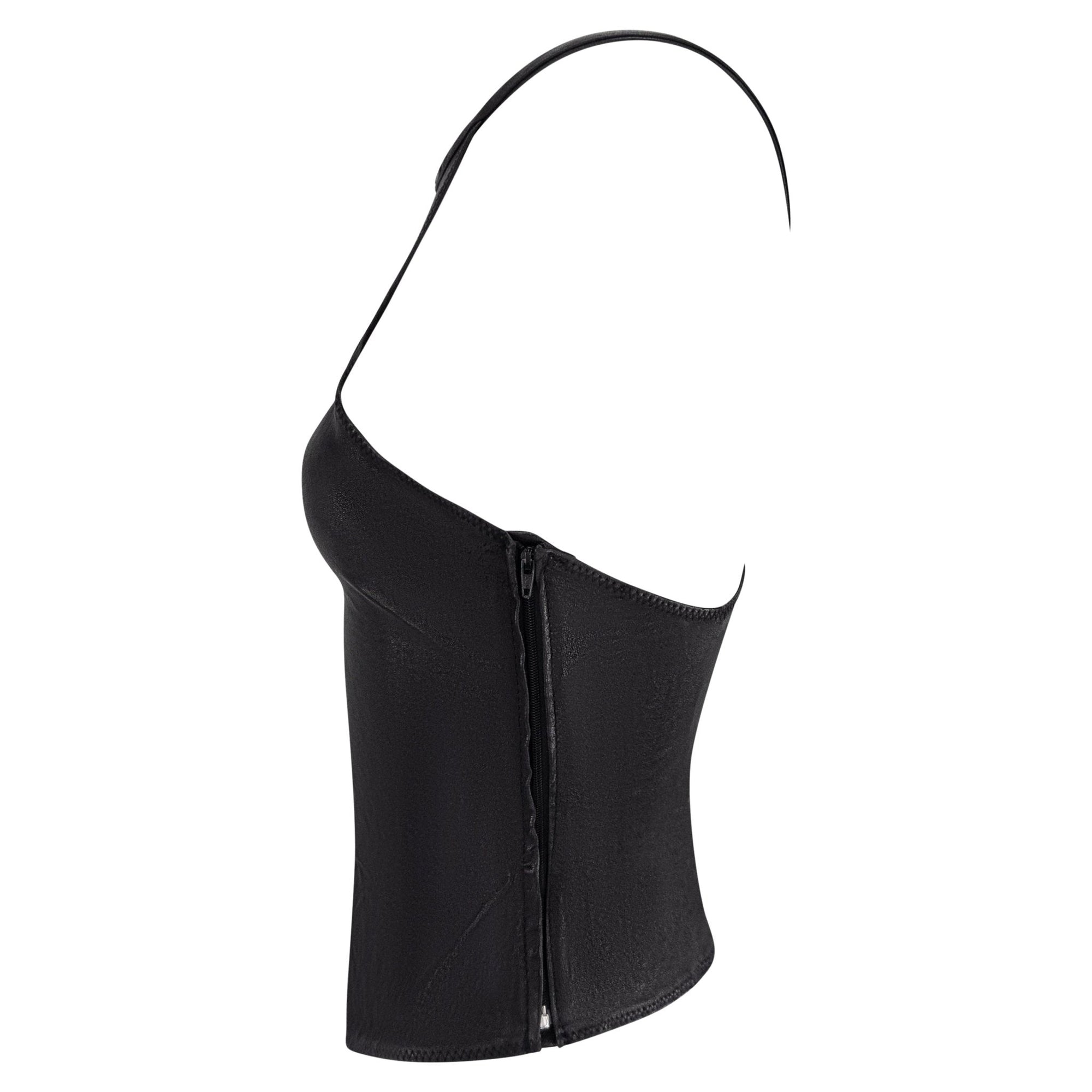 S/S 2003 Dsquared2 Black Leather Racerback Tank Top - RealList