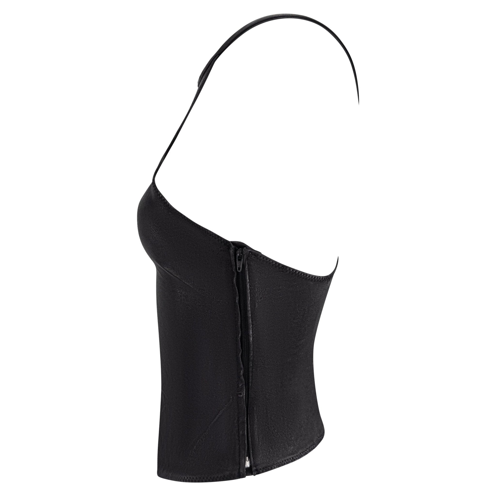 S/S 2003 Dsquared2 Black Leather Racerback Tank Top - RealList
