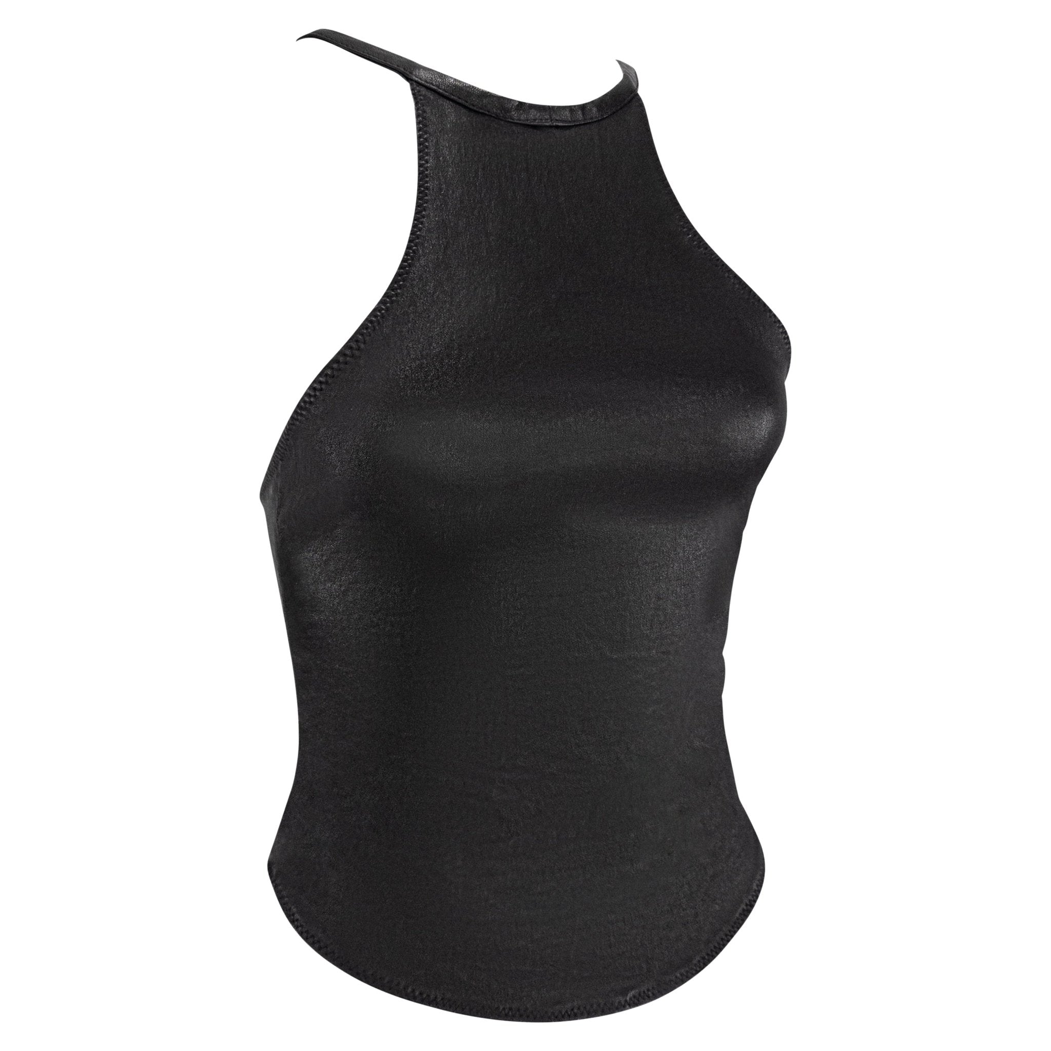 S/S 2003 Dsquared2 Black Leather Racerback Tank Top - RealList