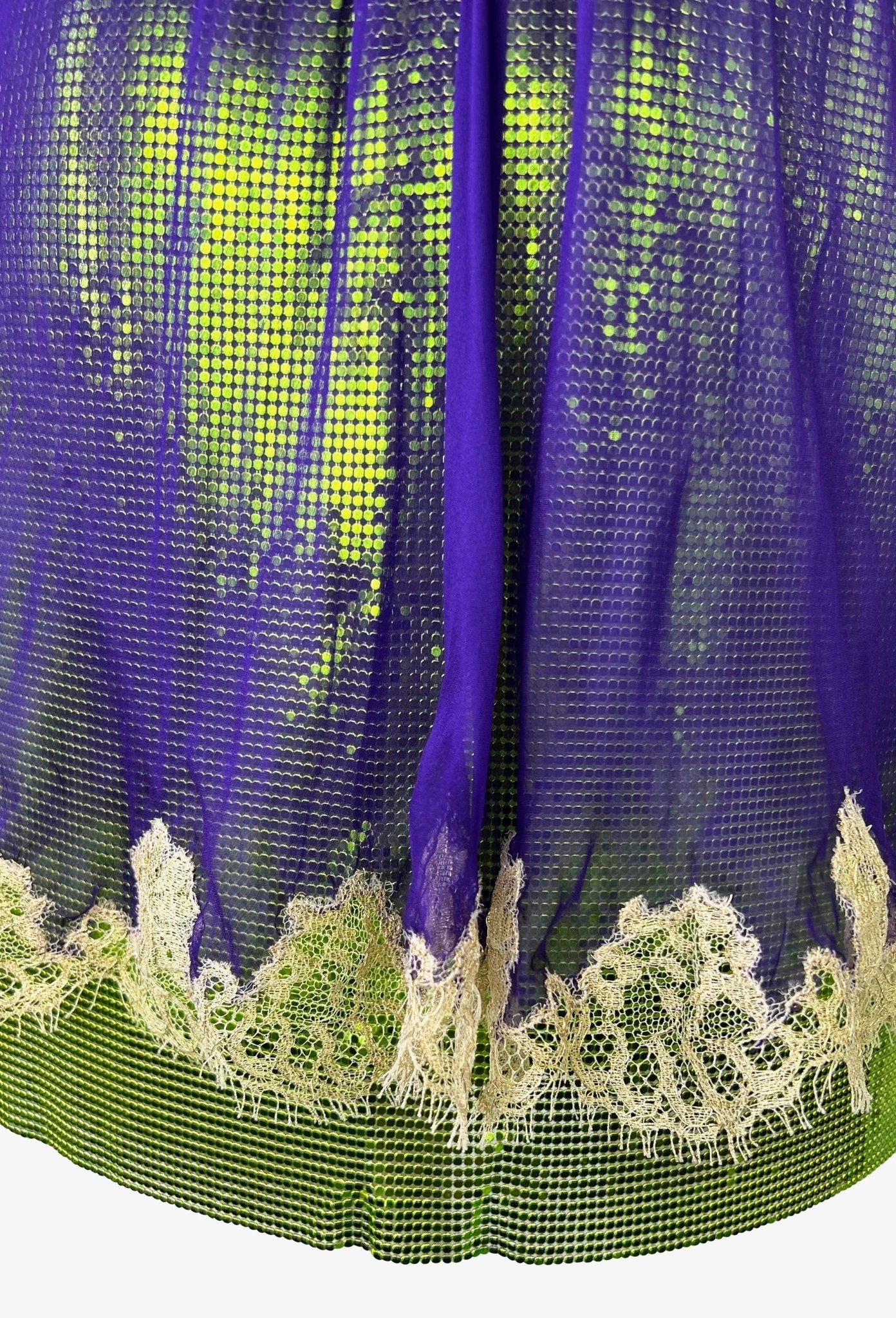 S/S 2003 Gianni Versace by Donatella Runway Oroton Chainmail Lace Mini Dress - RealList
