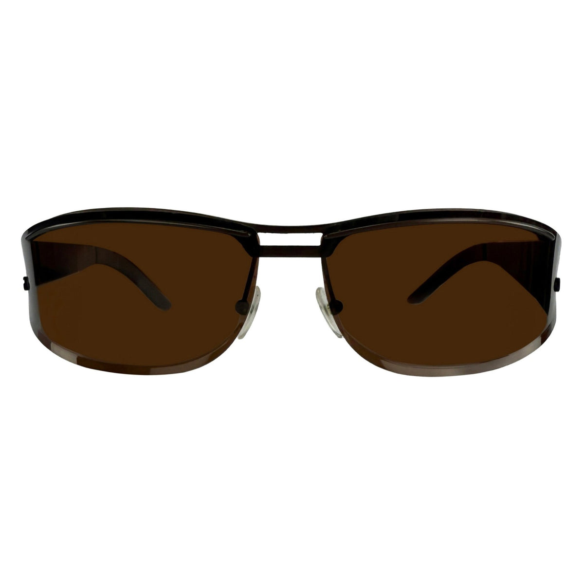S/S 2003 Gucci by Tom Ford Ad Matte Brown Metal Frame Wrap Sunglasses - RealList