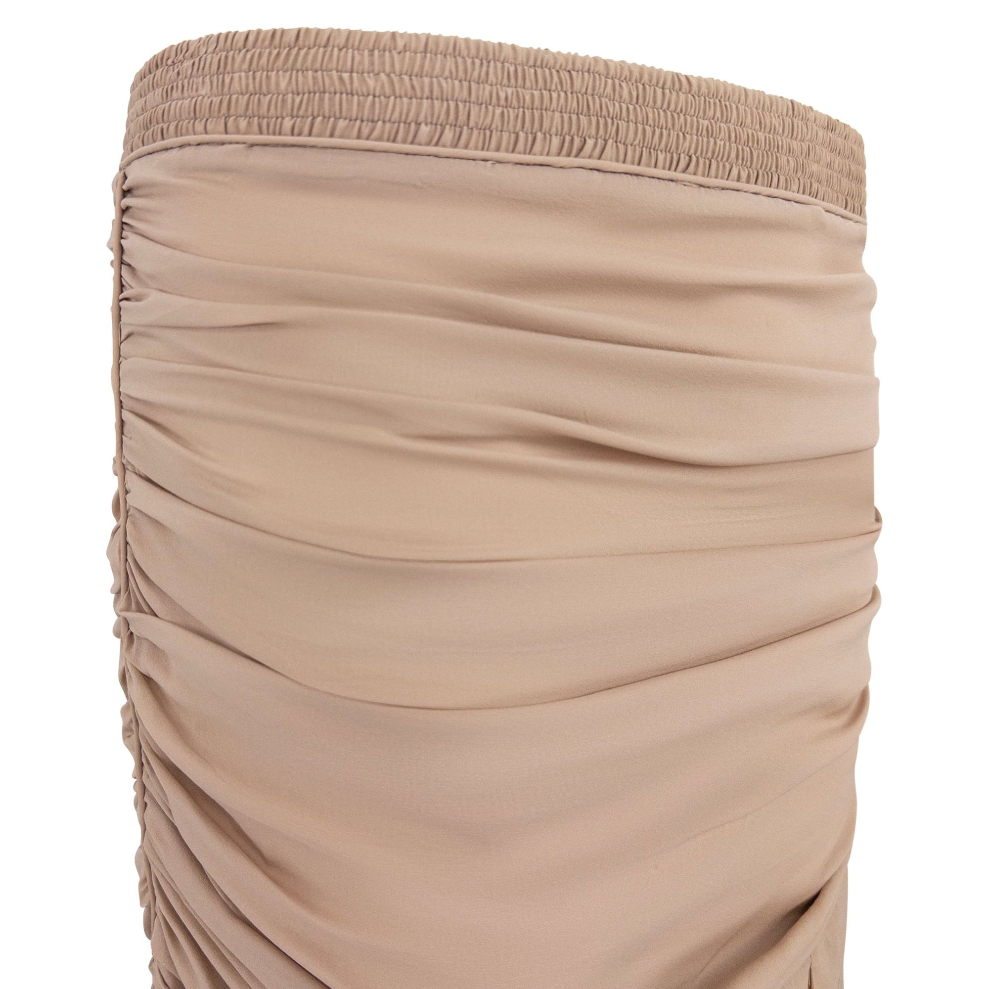 S/S 2003 Gucci by Tom Ford Beige Silk Chiffon Ruched Ruffle Skirt - RealList
