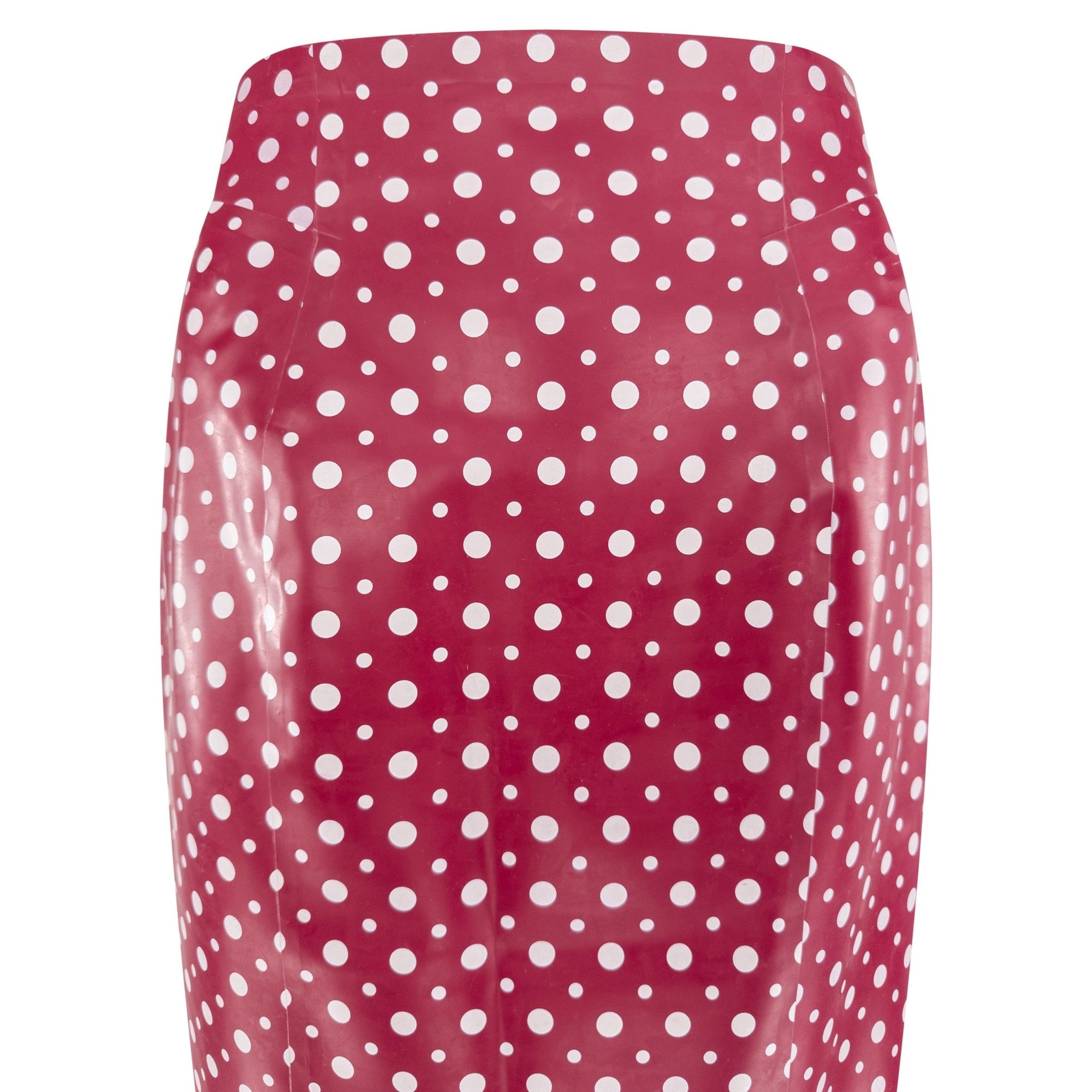 S/S 2003 Louis Vuitton by Marc Jacobs Runway Red Rubber White Polka Dot Skirt - RealList