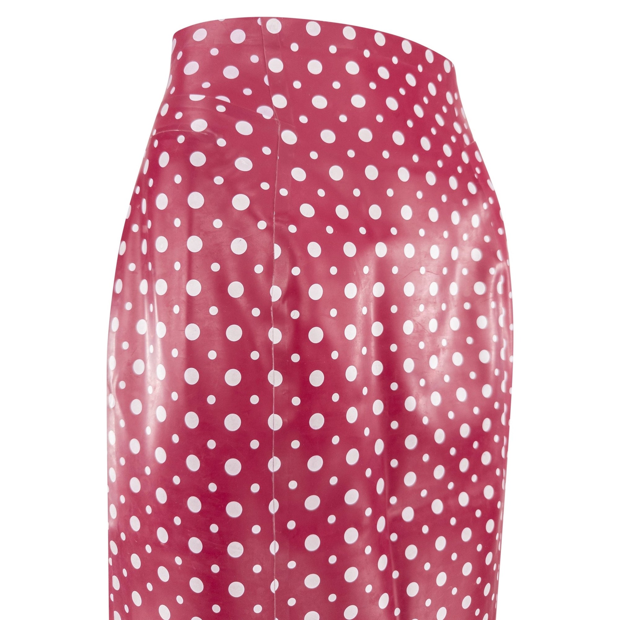 S/S 2003 Louis Vuitton by Marc Jacobs Runway Red Rubber White Polka Dot Skirt - RealList