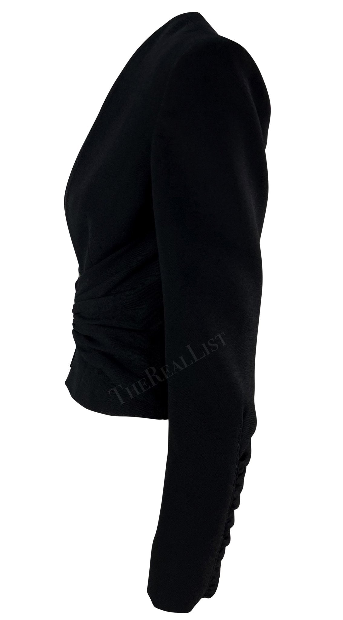 S/S 2003 Valentino Garavani Runway Gold Ring Buckle Open Blazer Top - RealList