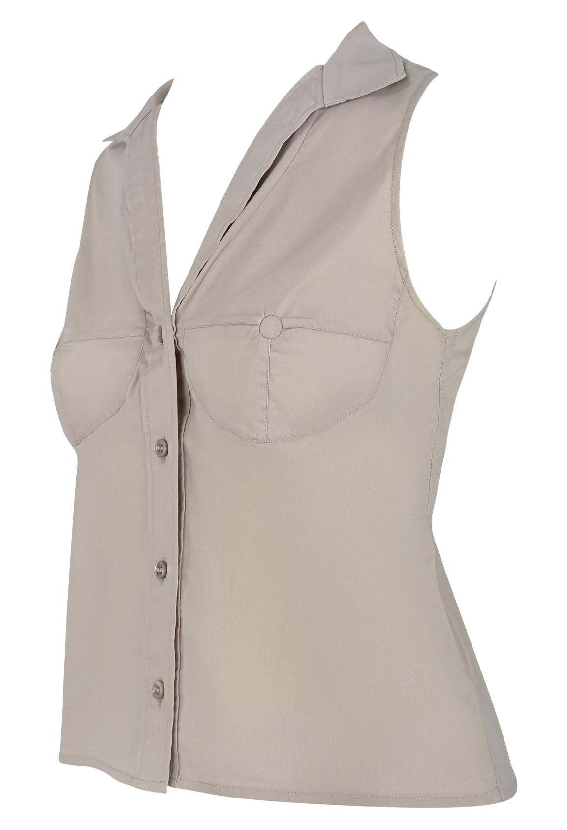 S/S 2003 Yves Saint Laurent by Tom Ford Anatomic Panel Dalà­ Sleeveless Top - RealList