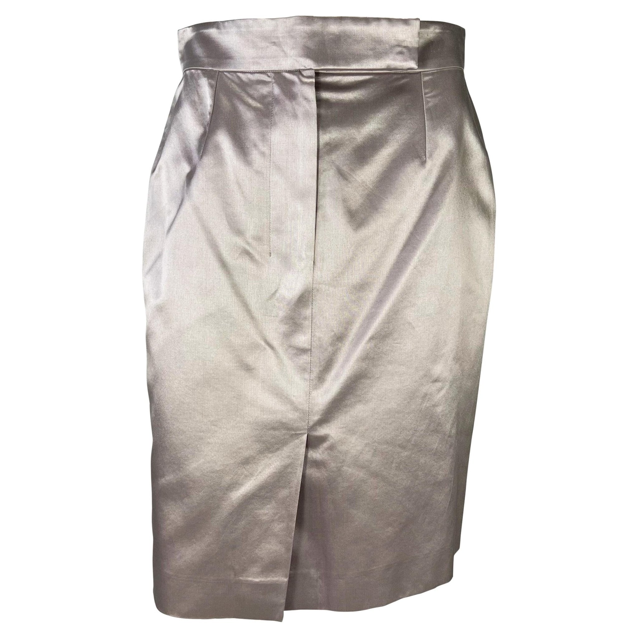 S/S 2003 Yves Saint Laurent by Tom Ford Runway Female Body Print Lavender Skirt - RealList