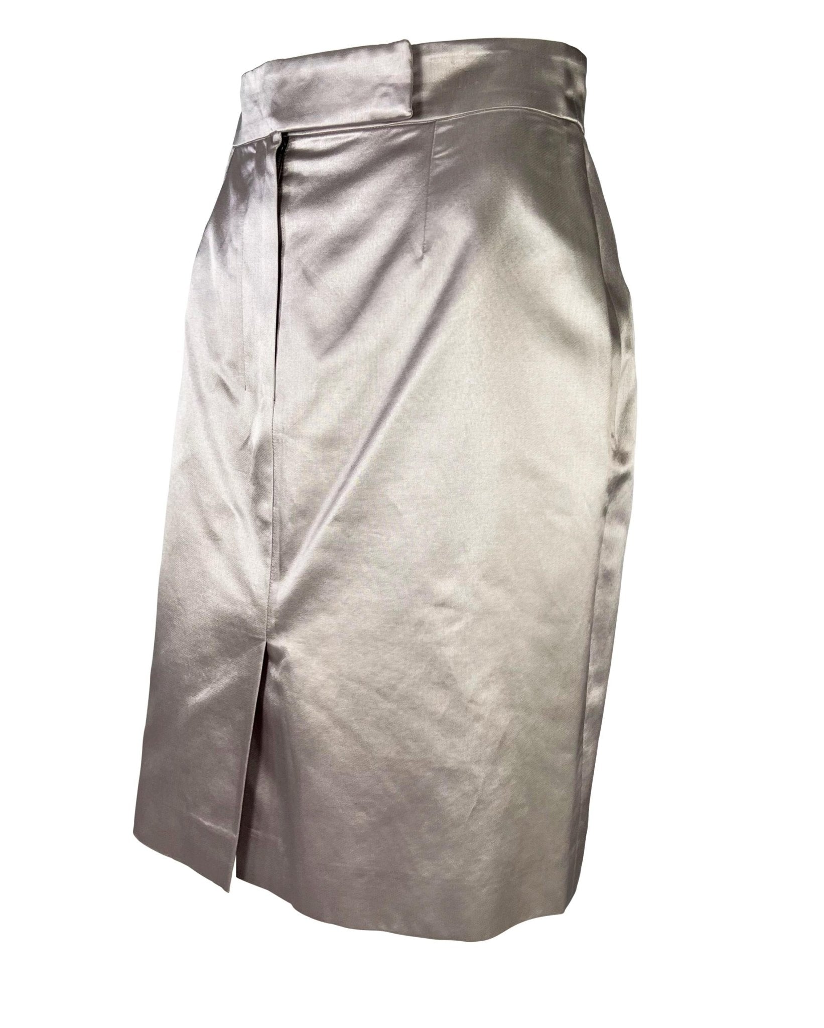 S/S 2003 Yves Saint Laurent by Tom Ford Runway Female Body Print Lavender Skirt - RealList