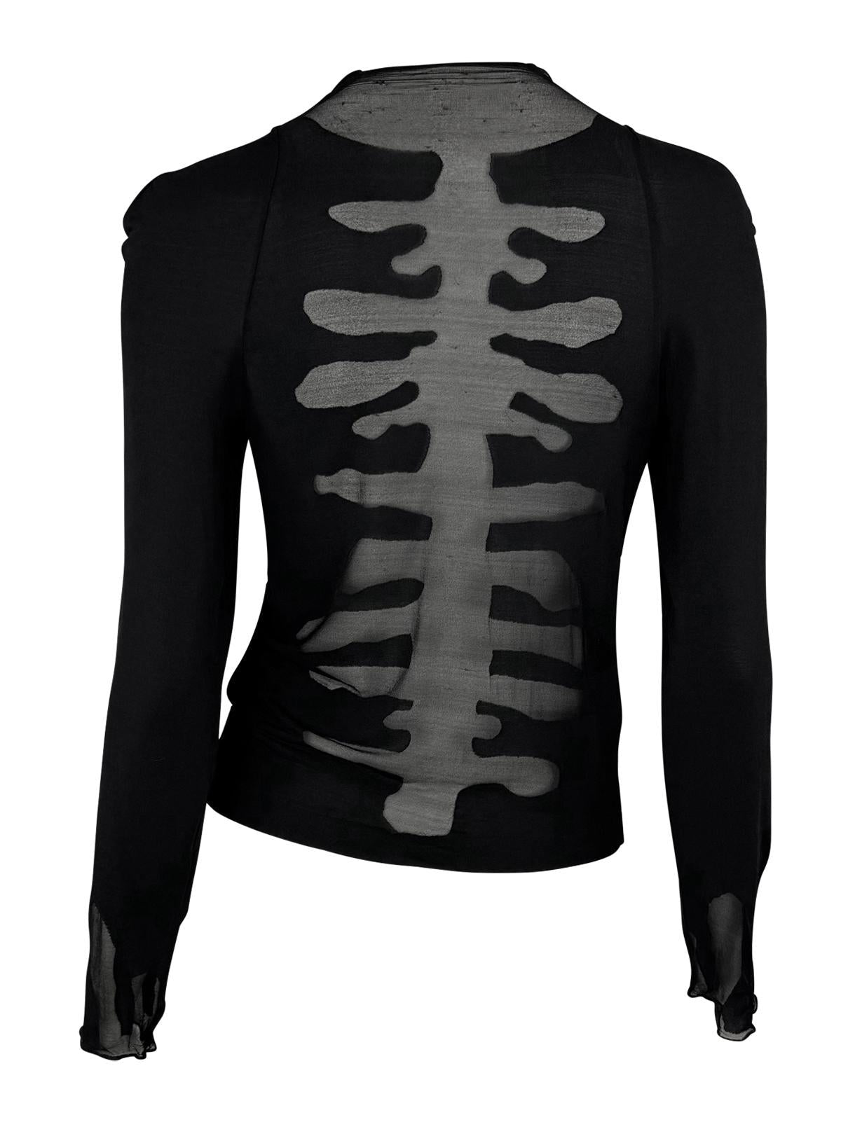 S/S 2003 Yves Saint Laurent by Tom Ford Runway Sheer Anatomic Pattern Shirt - RealList