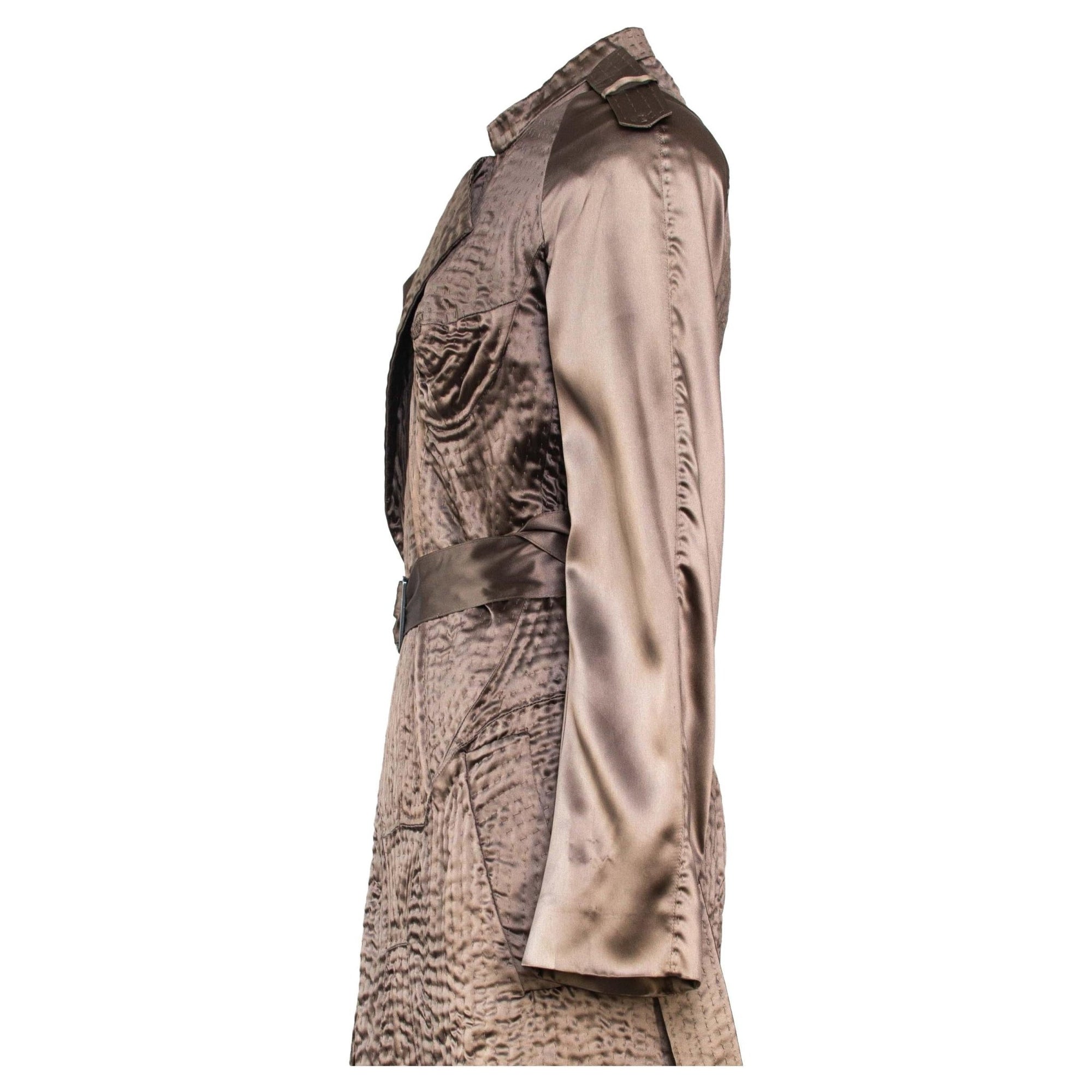 S/S 2003 Yves Saint Laurent by Tom Ford Surrealist Stitch Silk Trench Coat Dalà­ - RealList