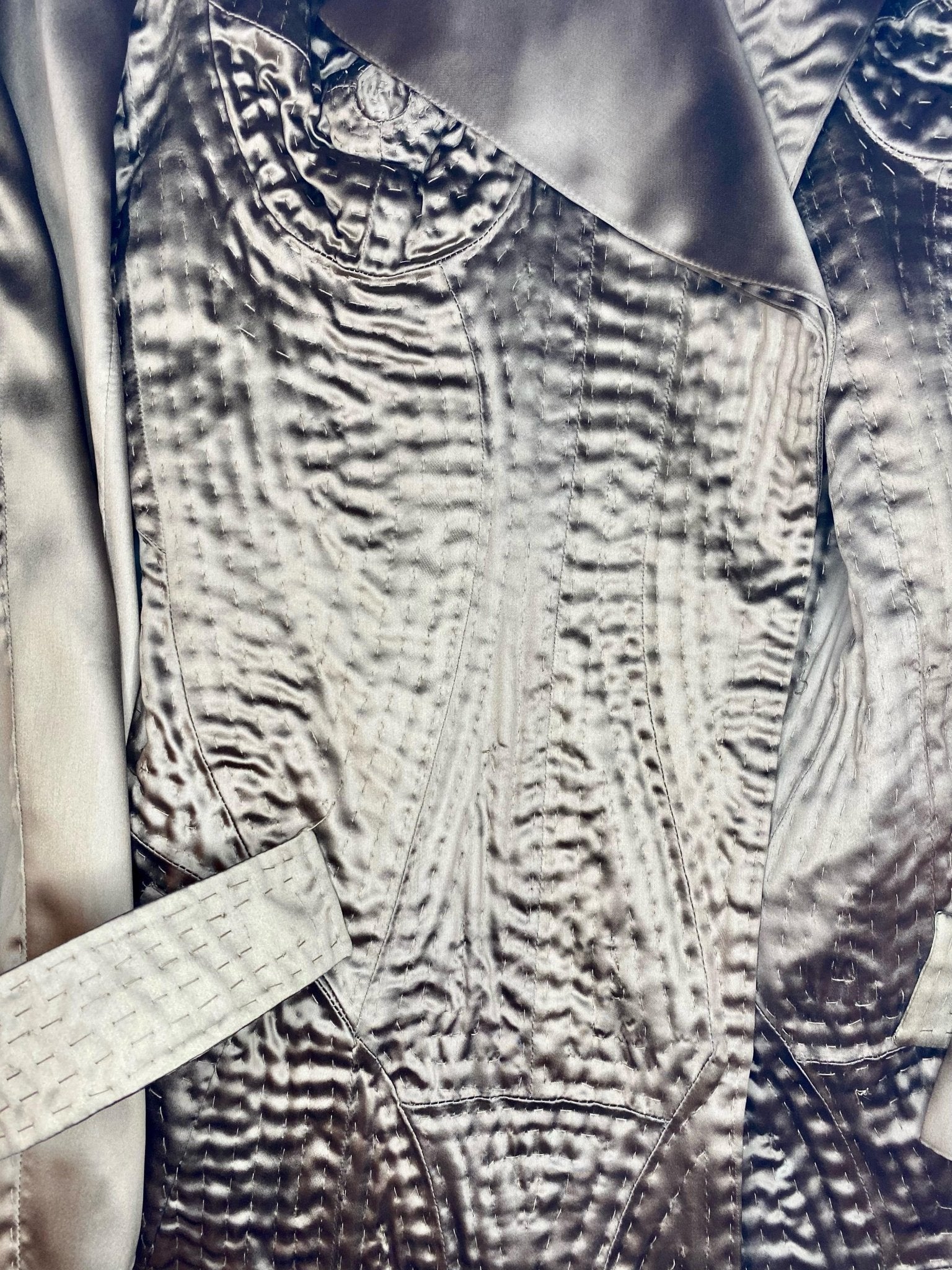 S/S 2003 Yves Saint Laurent by Tom Ford Surrealist Stitch Silk Trench Coat Dalà­ - RealList