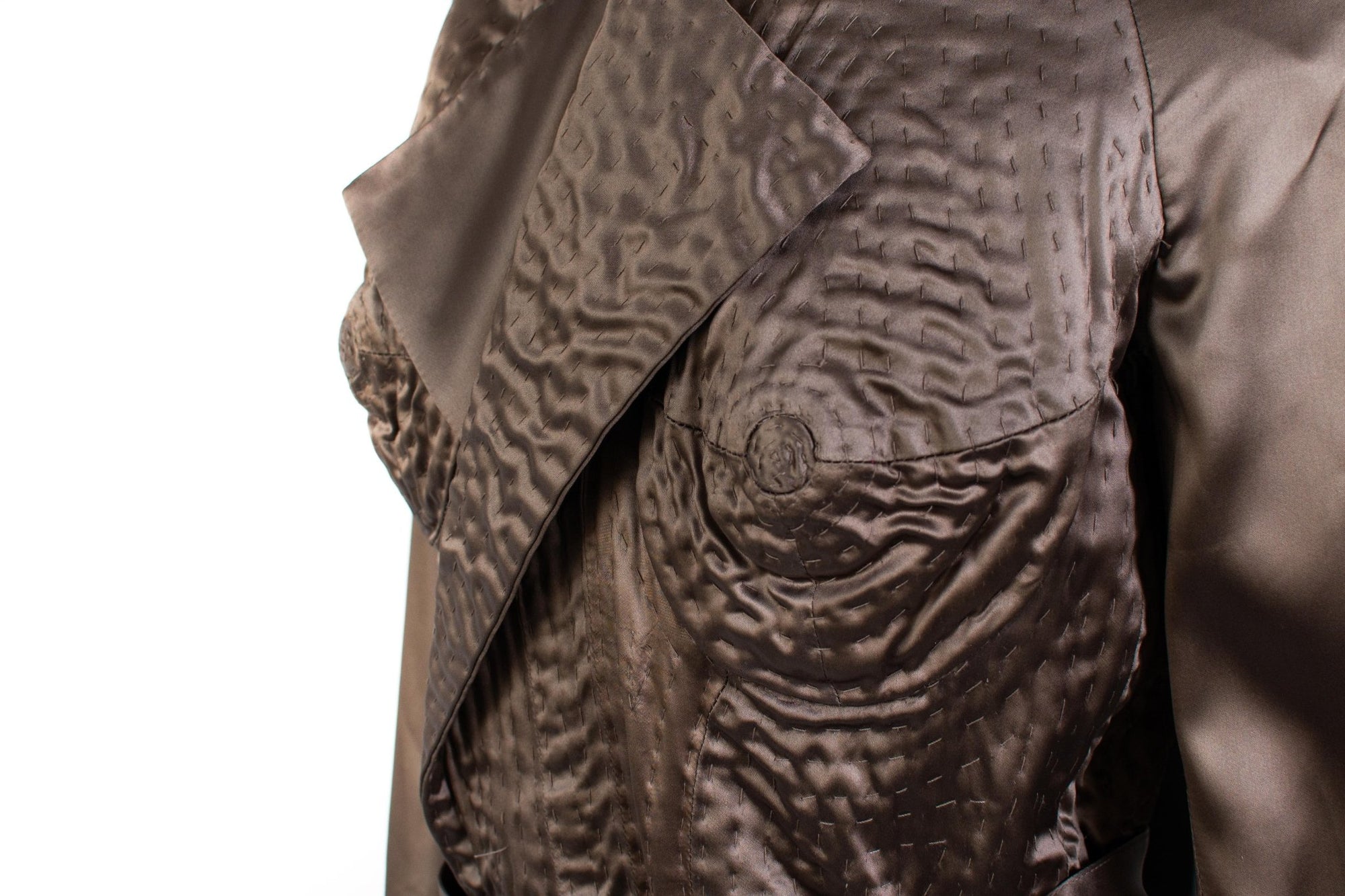 S/S 2003 Yves Saint Laurent by Tom Ford Surrealist Stitch Silk Trench Coat Dalà­ - RealList