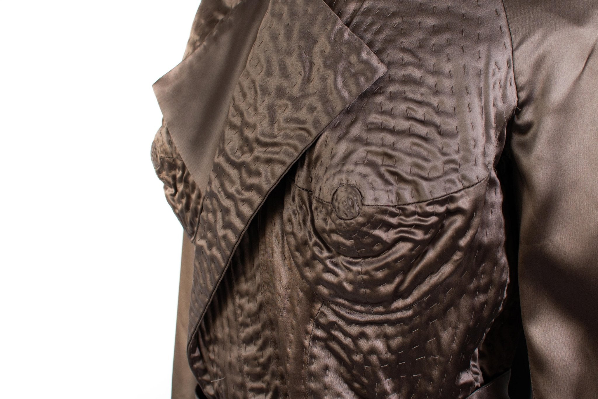 S/S 2003 Yves Saint Laurent by Tom Ford Surrealist Stitch Silk Trench Coat Dalà­ - RealList