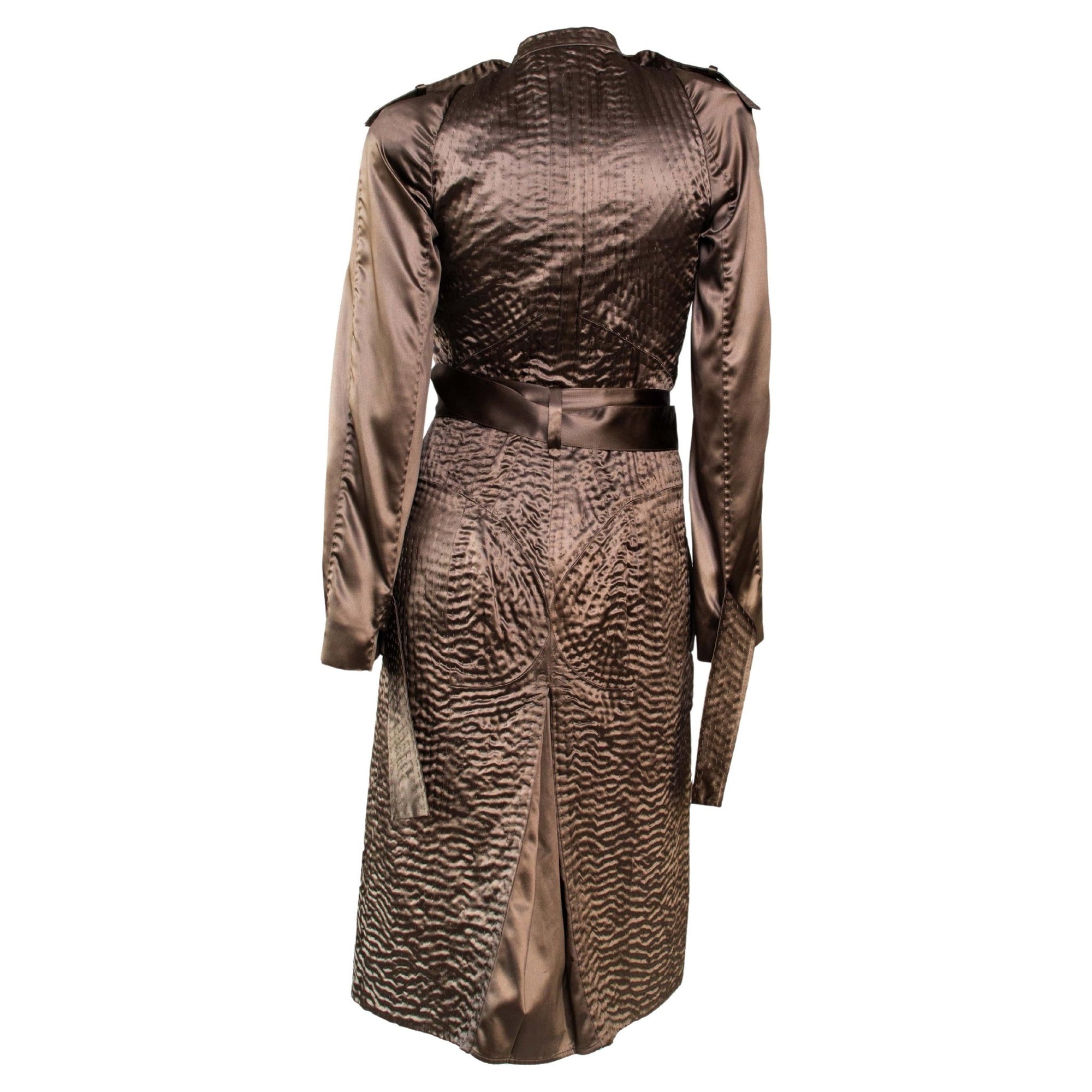 S/S 2003 Yves Saint Laurent by Tom Ford Surrealist Stitch Silk Trench Coat Dalà­ - RealList