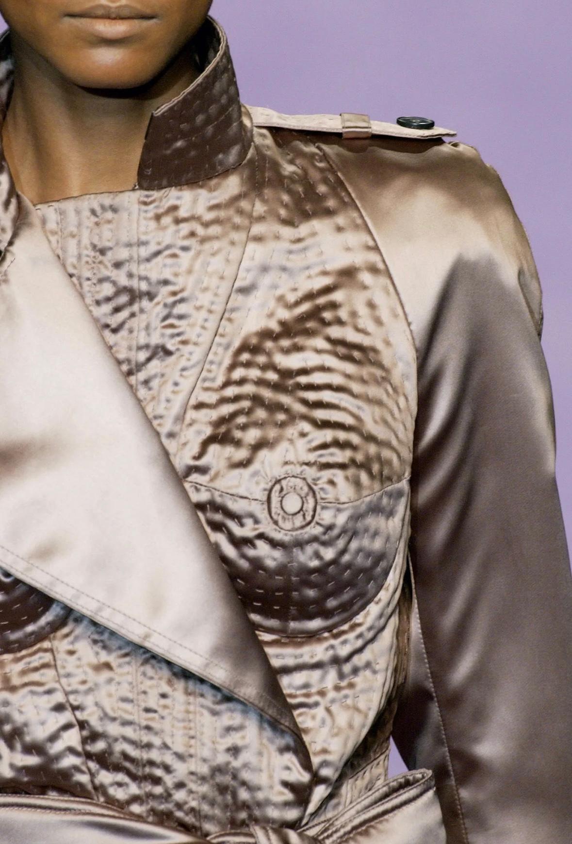 S/S 2003 Yves Saint Laurent by Tom Ford Surrealist Stitch Silk Trench Coat Dalà­ - RealList