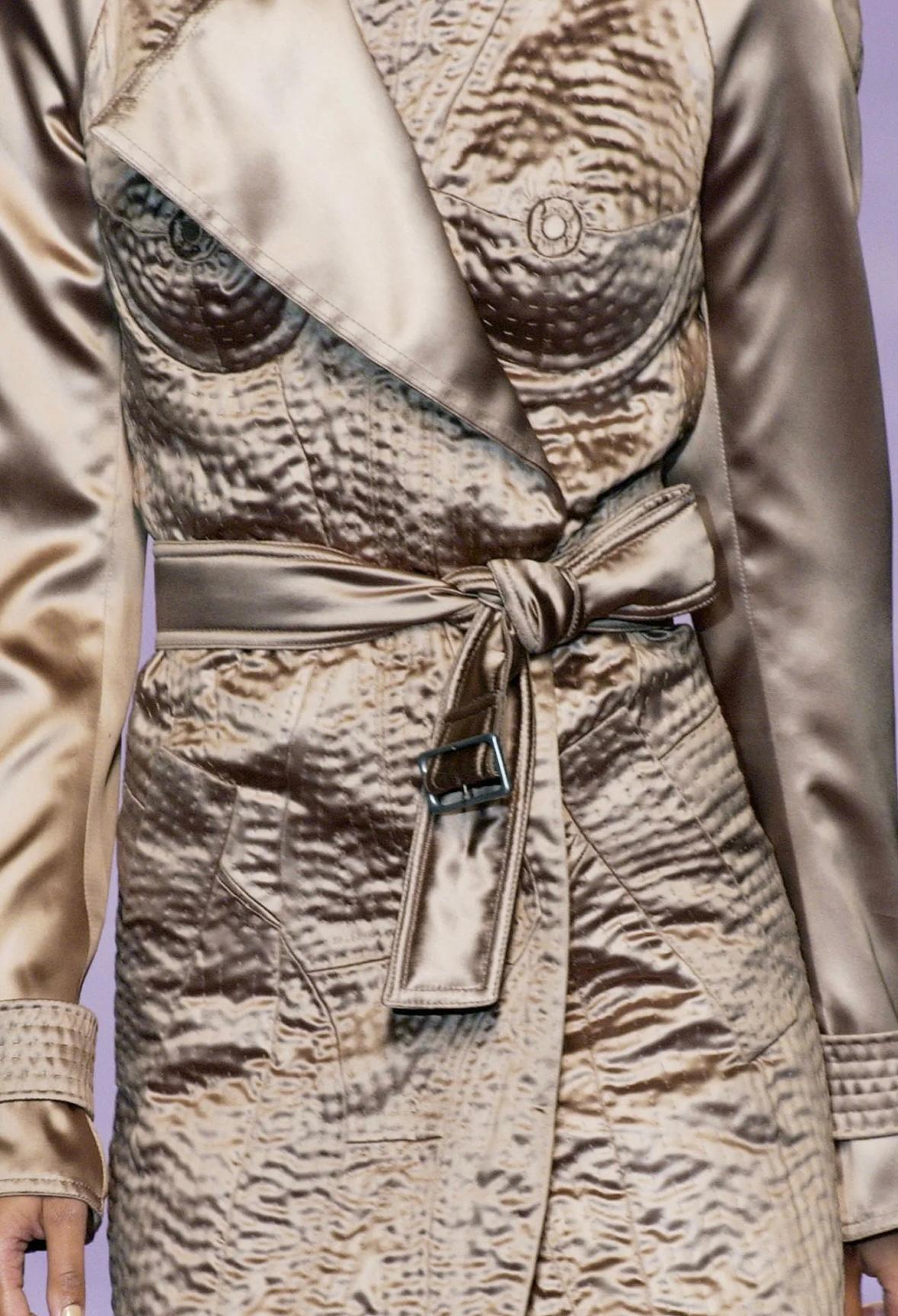 S/S 2003 Yves Saint Laurent by Tom Ford Surrealist Stitch Silk Trench Coat Dalà­ - RealList