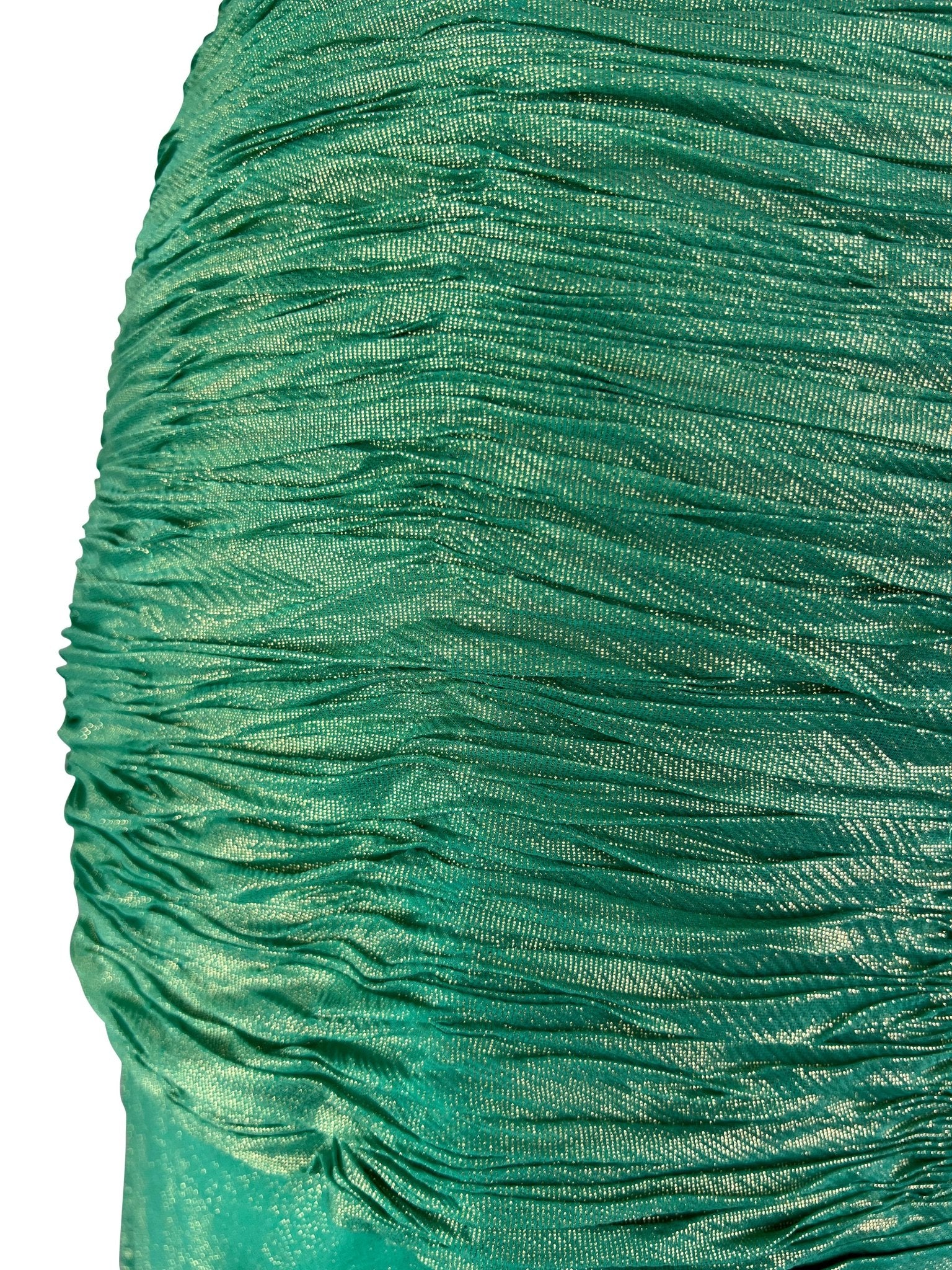 S/S 2004 Atelier Versace by Donatella Metallic Green Halterneck Runway Gown - RealList