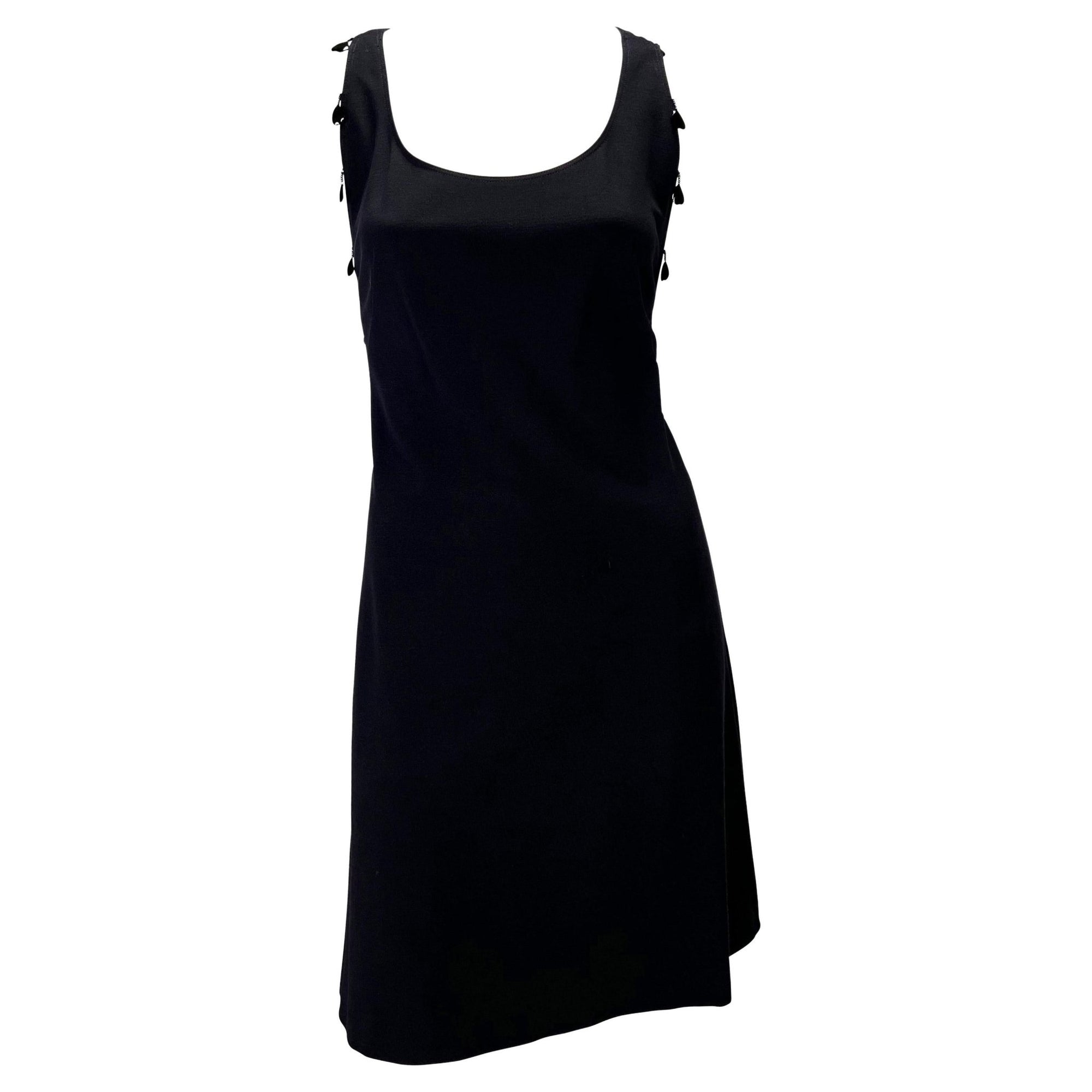 S/S 2004 Chloe by Phoebe Philo Black Beaded Heart Racerback Knit Dress - RealList