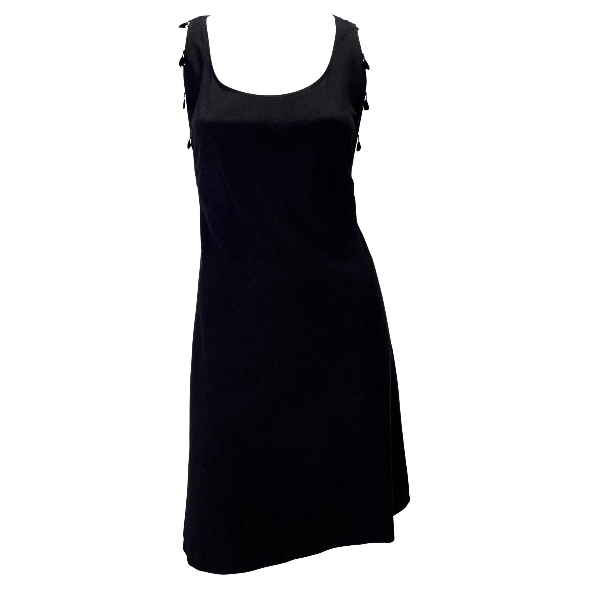 S/S 2004 Chloe by Phoebe Philo Black Beaded Heart Racerback Knit Dress - RealList