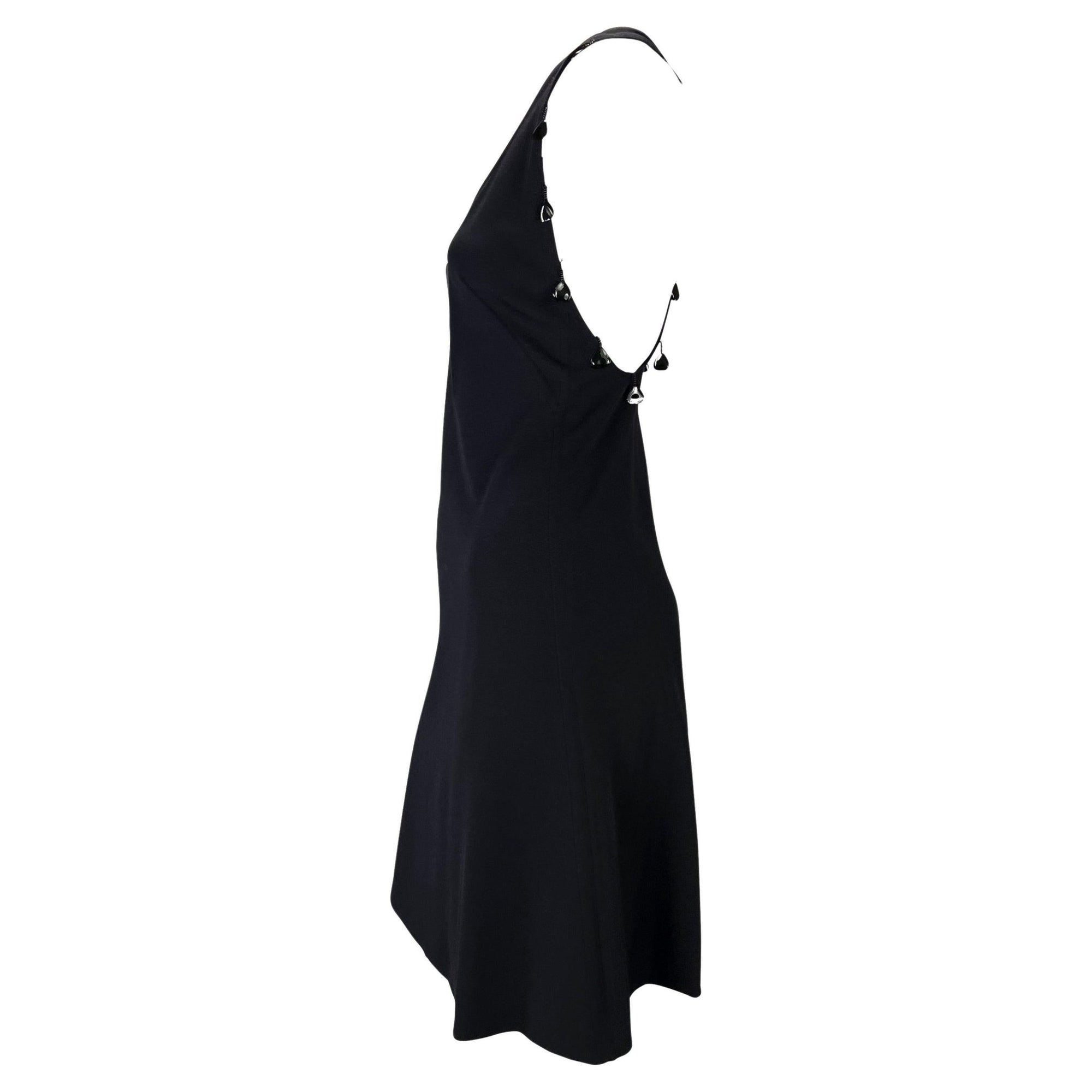 S/S 2004 Chloe by Phoebe Philo Black Beaded Heart Racerback Knit Dress - RealList