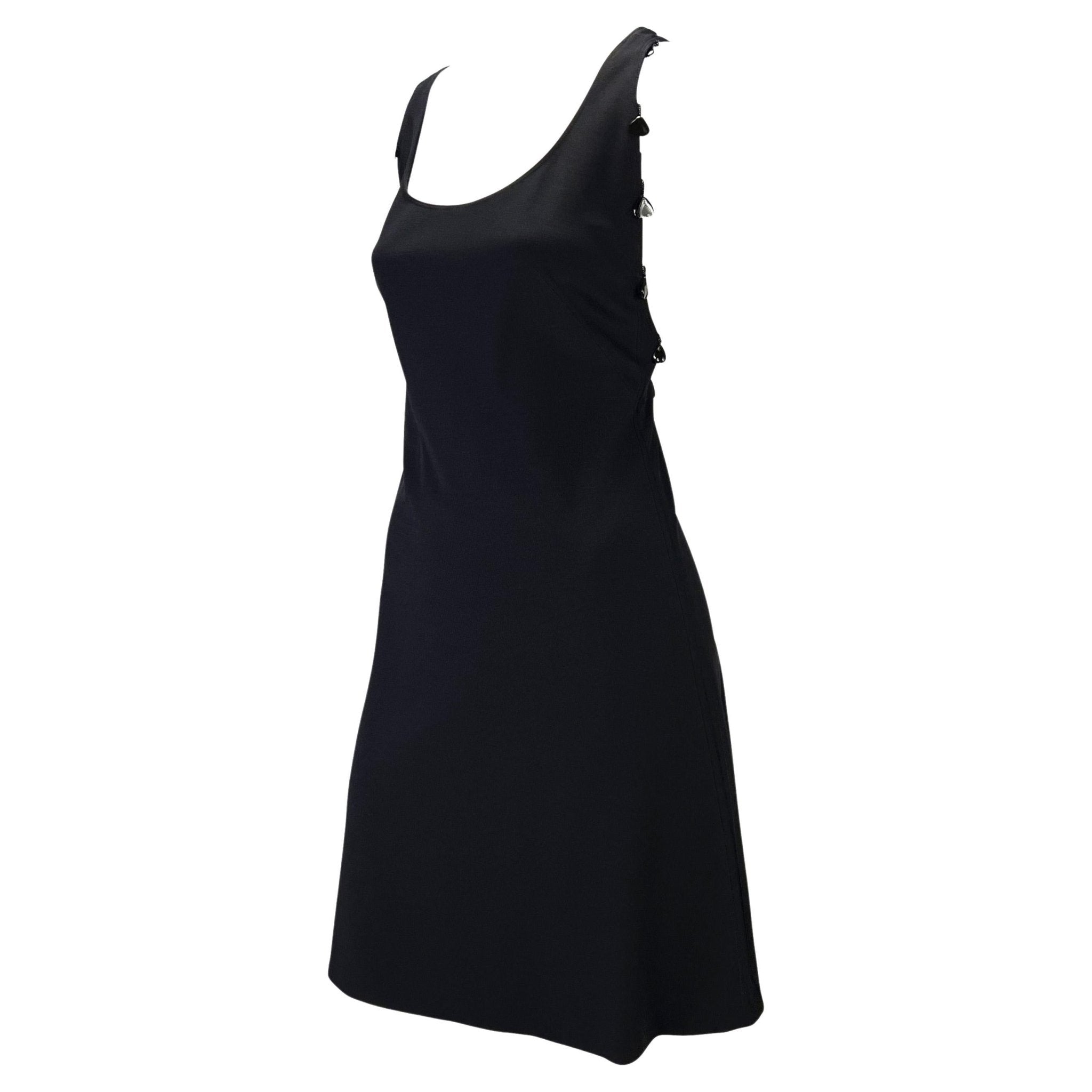S/S 2004 Chloe by Phoebe Philo Black Beaded Heart Racerback Knit Dress - RealList