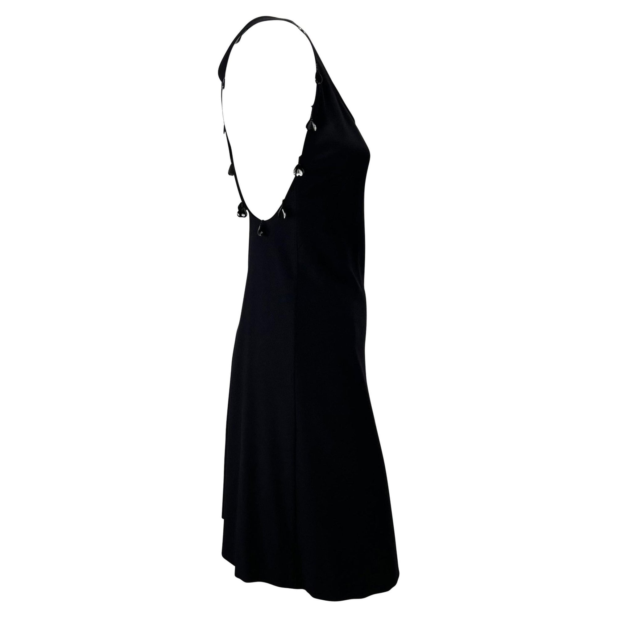 S/S 2004 Chloe by Phoebe Philo Black Beaded Heart Racerback Knit Dress - RealList