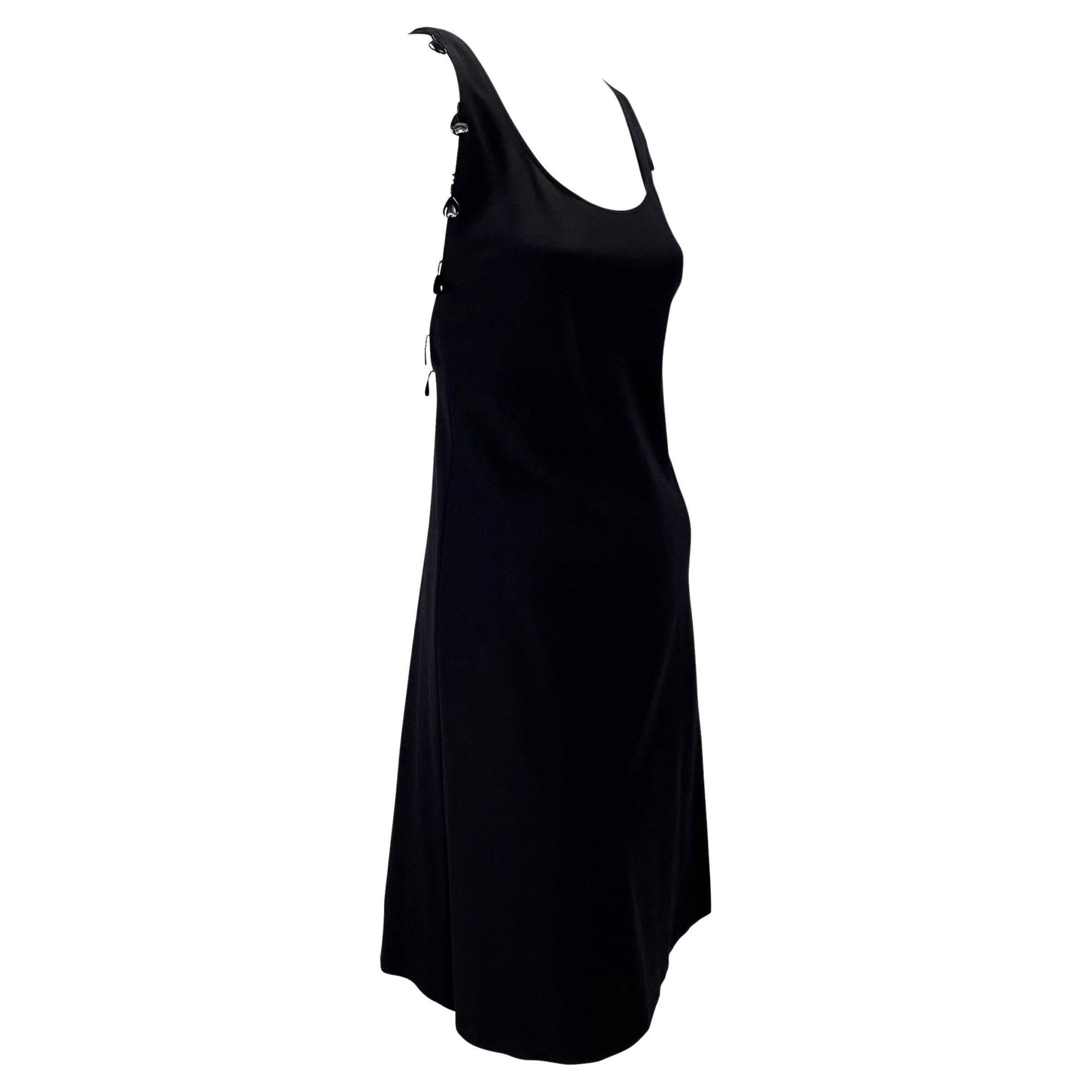 S/S 2004 Chloe by Phoebe Philo Black Beaded Heart Racerback Knit Dress - RealList