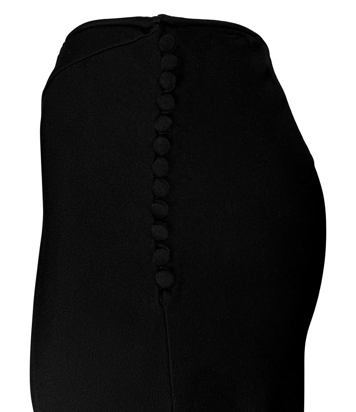 S/S 2004 Christian Dior by John Galliano Black Satin Rhinestone Brooch Skirt - RealList