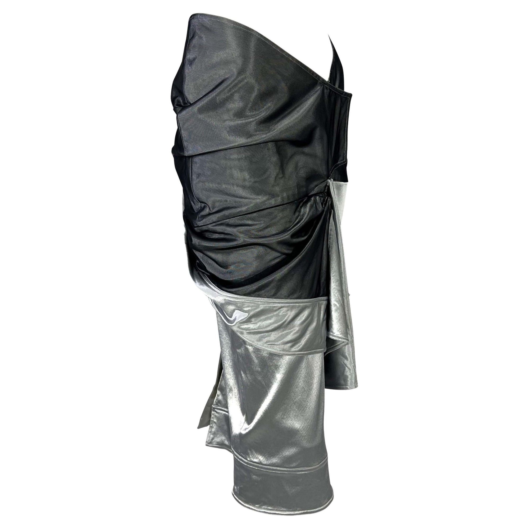 S/S 2004 Christian Dior by John Galliano Runway Tulle Silver Faux - Wrap Skirt - RealList