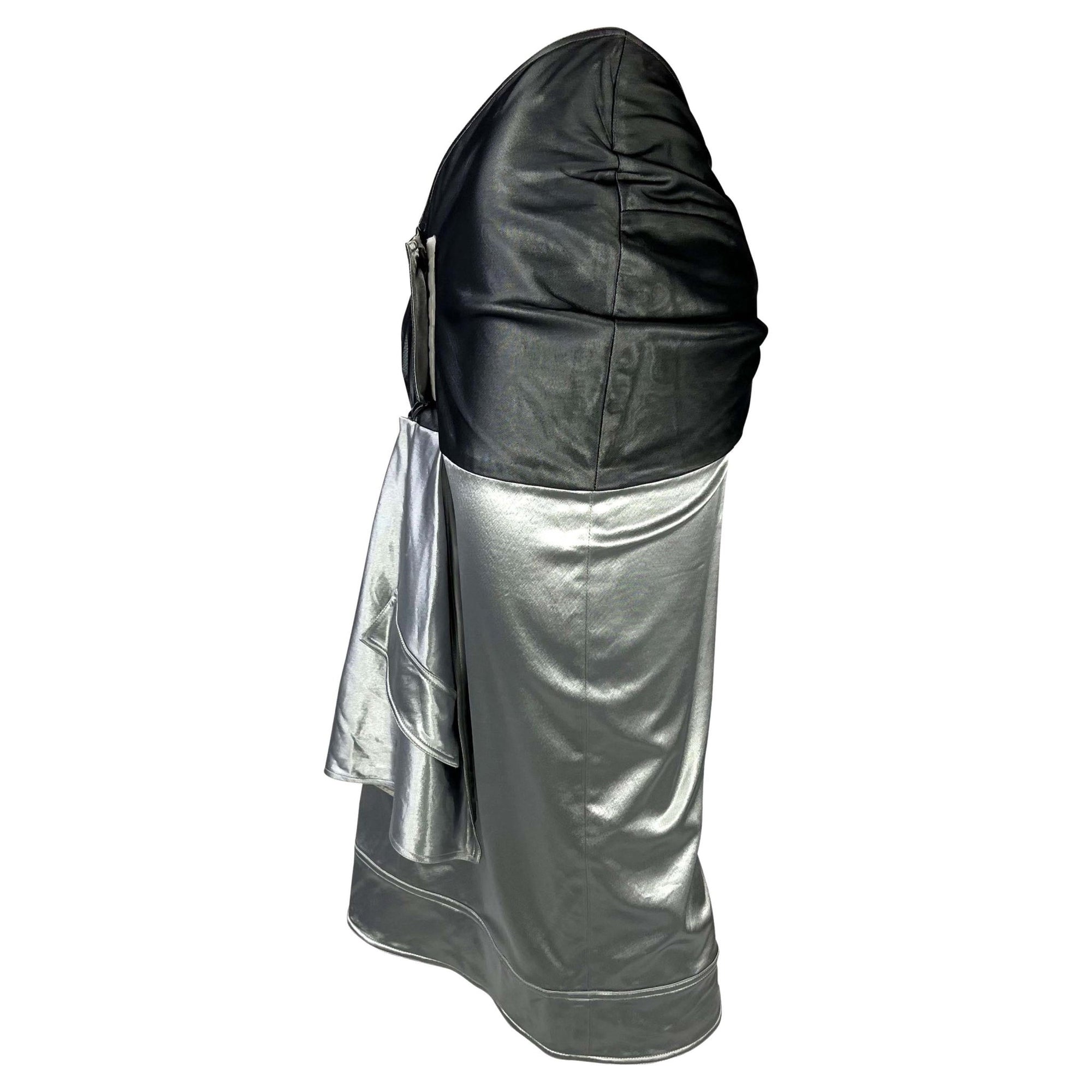 S/S 2004 Christian Dior by John Galliano Runway Tulle Silver Faux - Wrap Skirt - RealList