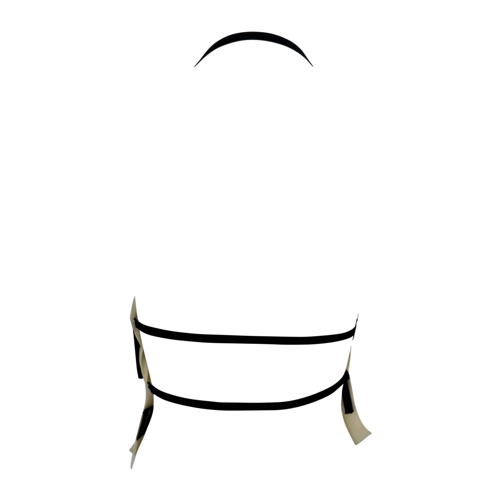 S/S 2004 Giorgio Armani Runway Tiered Off - White Navy Backless Silk Crop Top - RealList