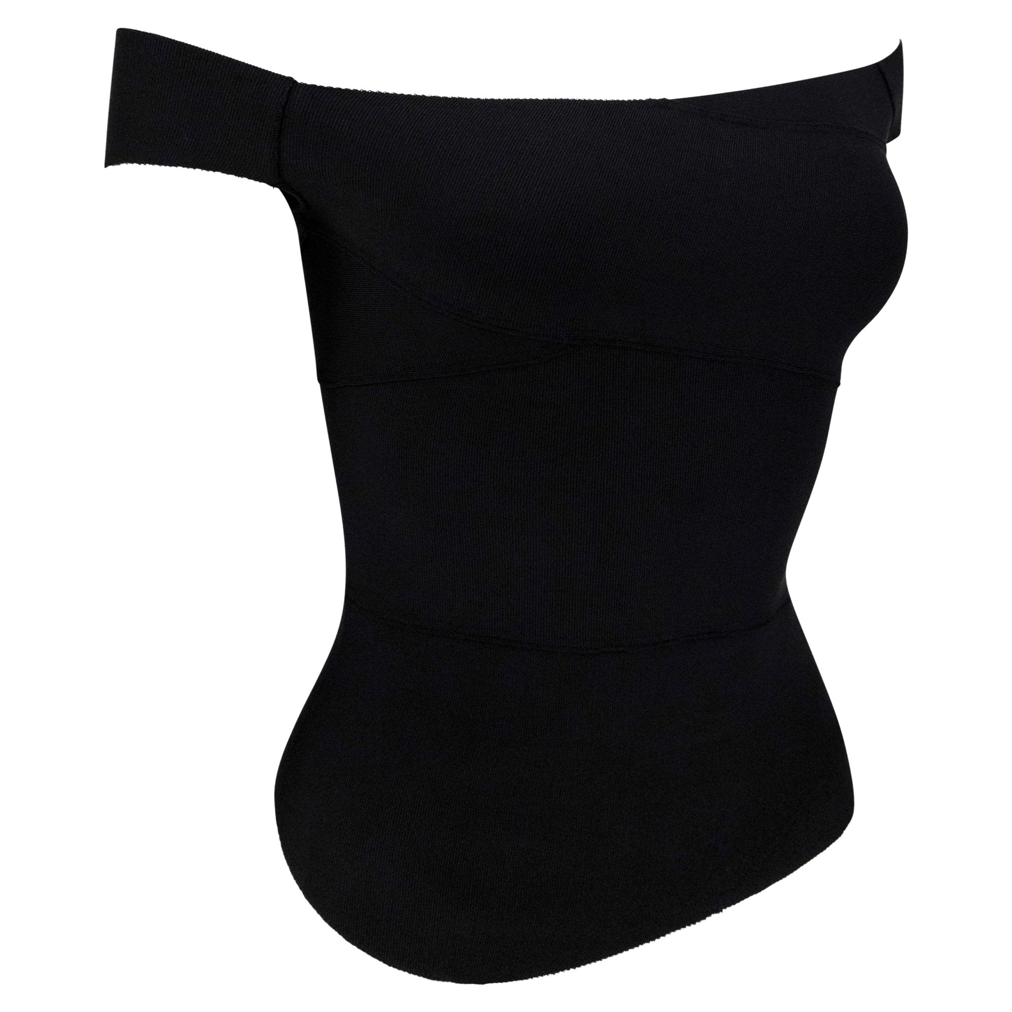 S/S 2004 Gucci by Tom Ford Black Bandage Bodycon Stretch Off - the - Shoulder Top - RealList